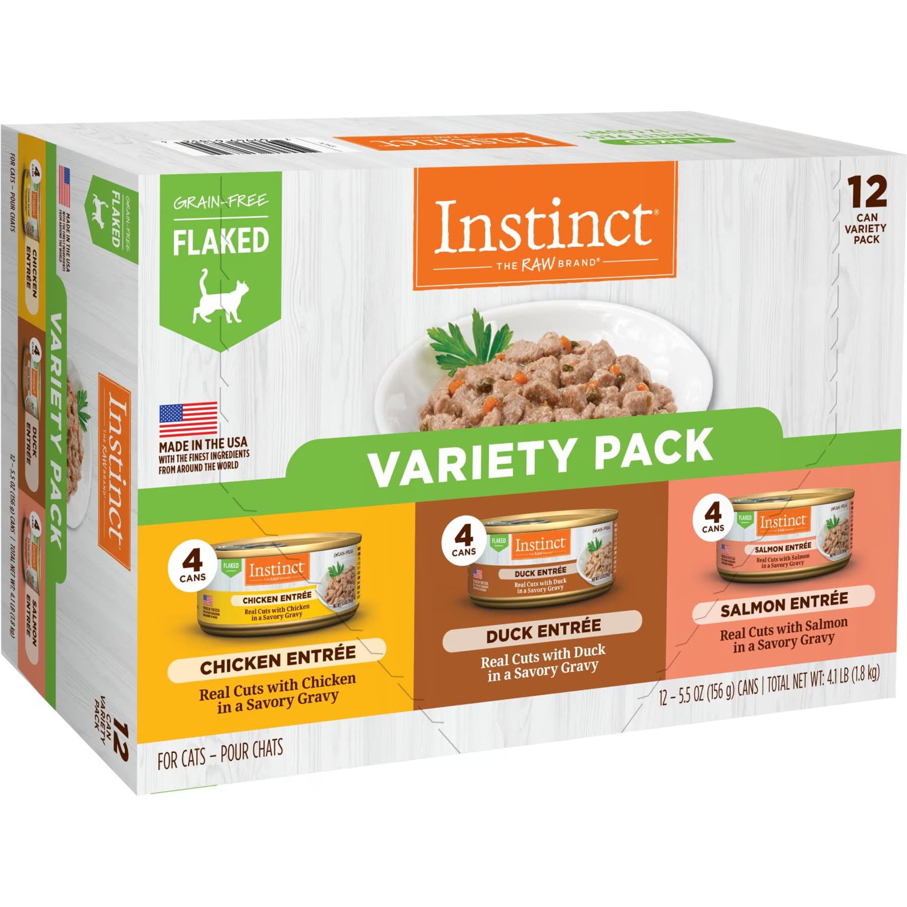 Instinct Chicken, Duck & Salmon Entree Variety Pack Grain-Free Flaked Wet Cat Food — view 2