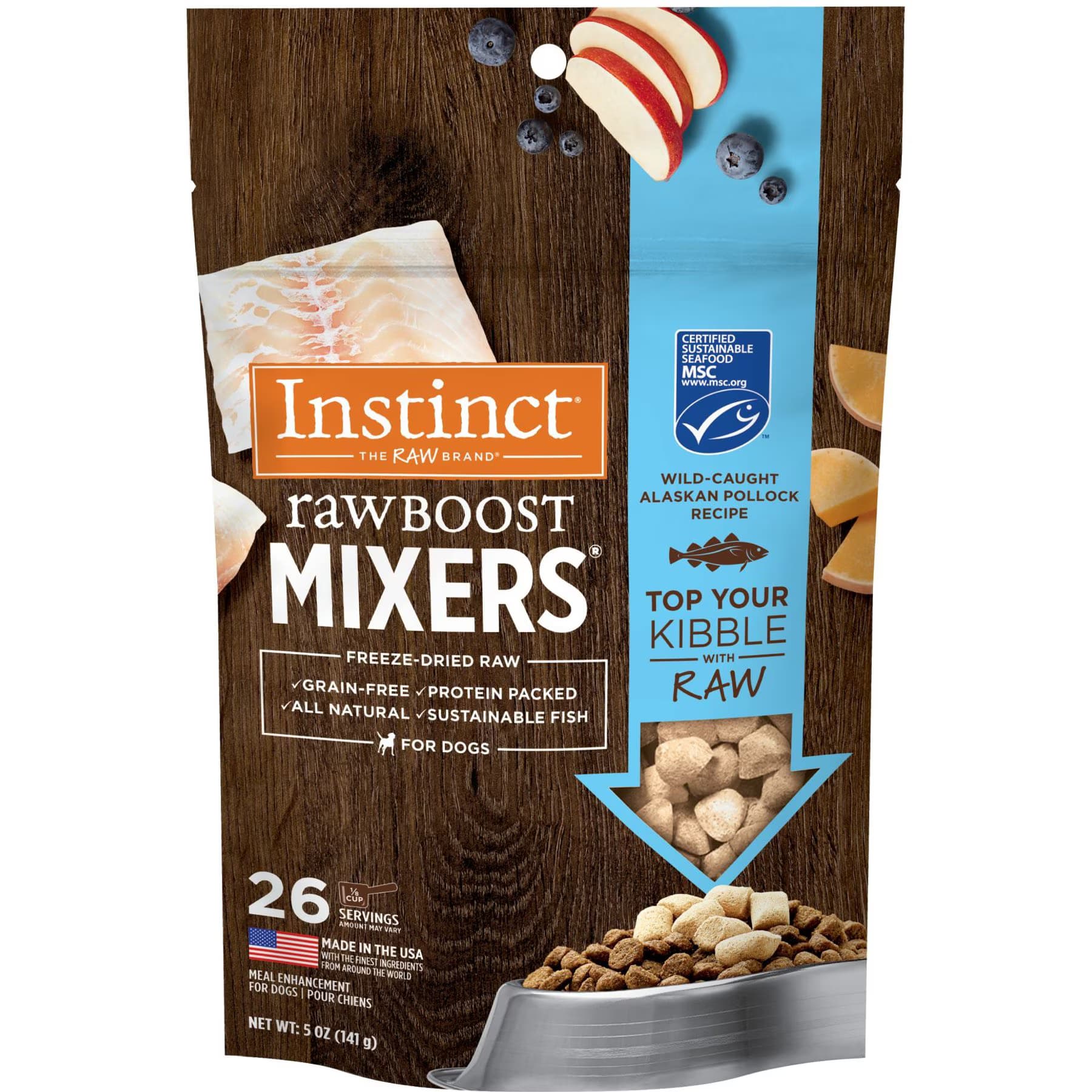 Instinct Instinct Raw Boost Mixers Wild Caught Alaskan Pollock Recipe High-Protein Grain-Free Freeze-Dried Dog Food Topper