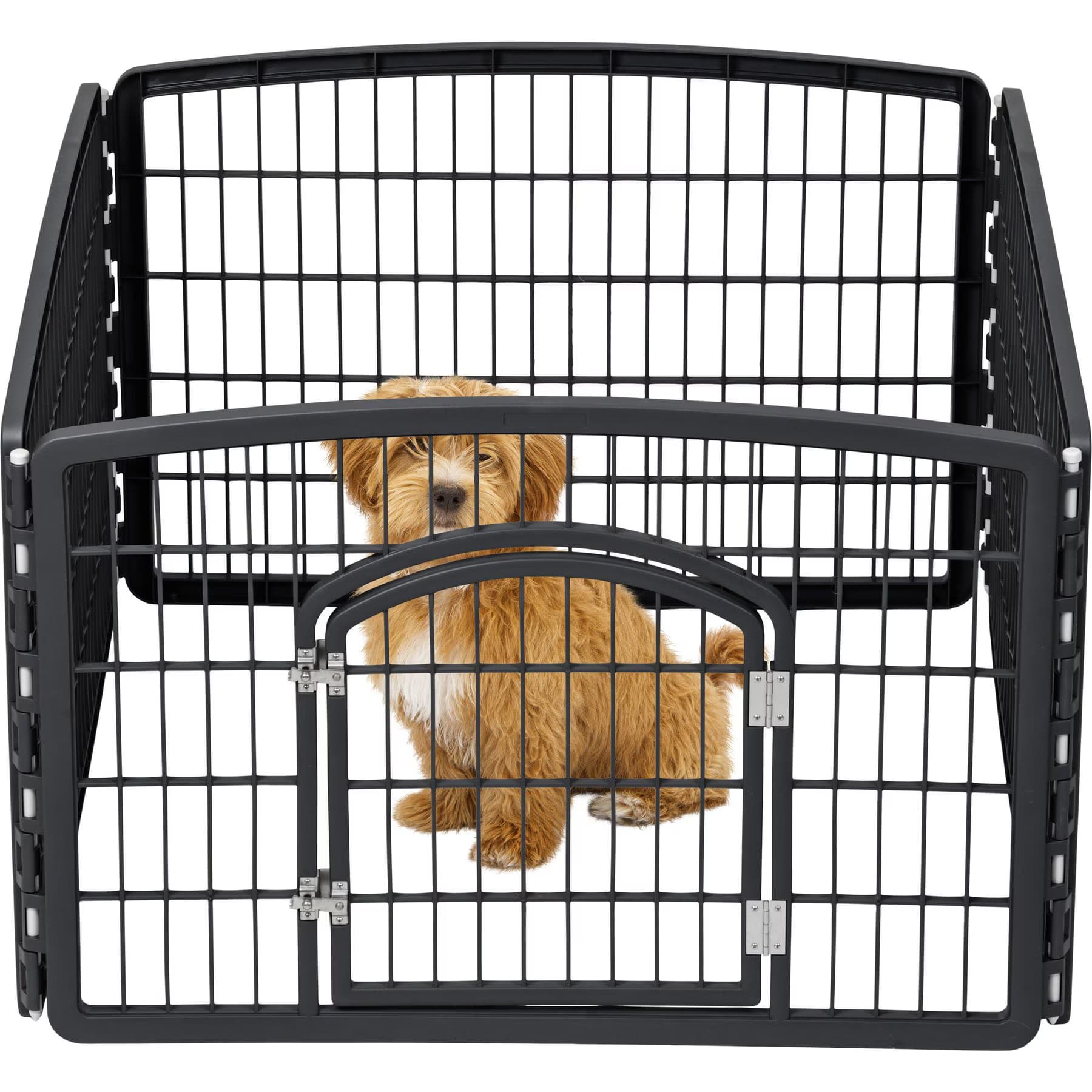 IRIS IRIS 4-8 Panel Dog Exercise Playpen with Door, 24-in, Black