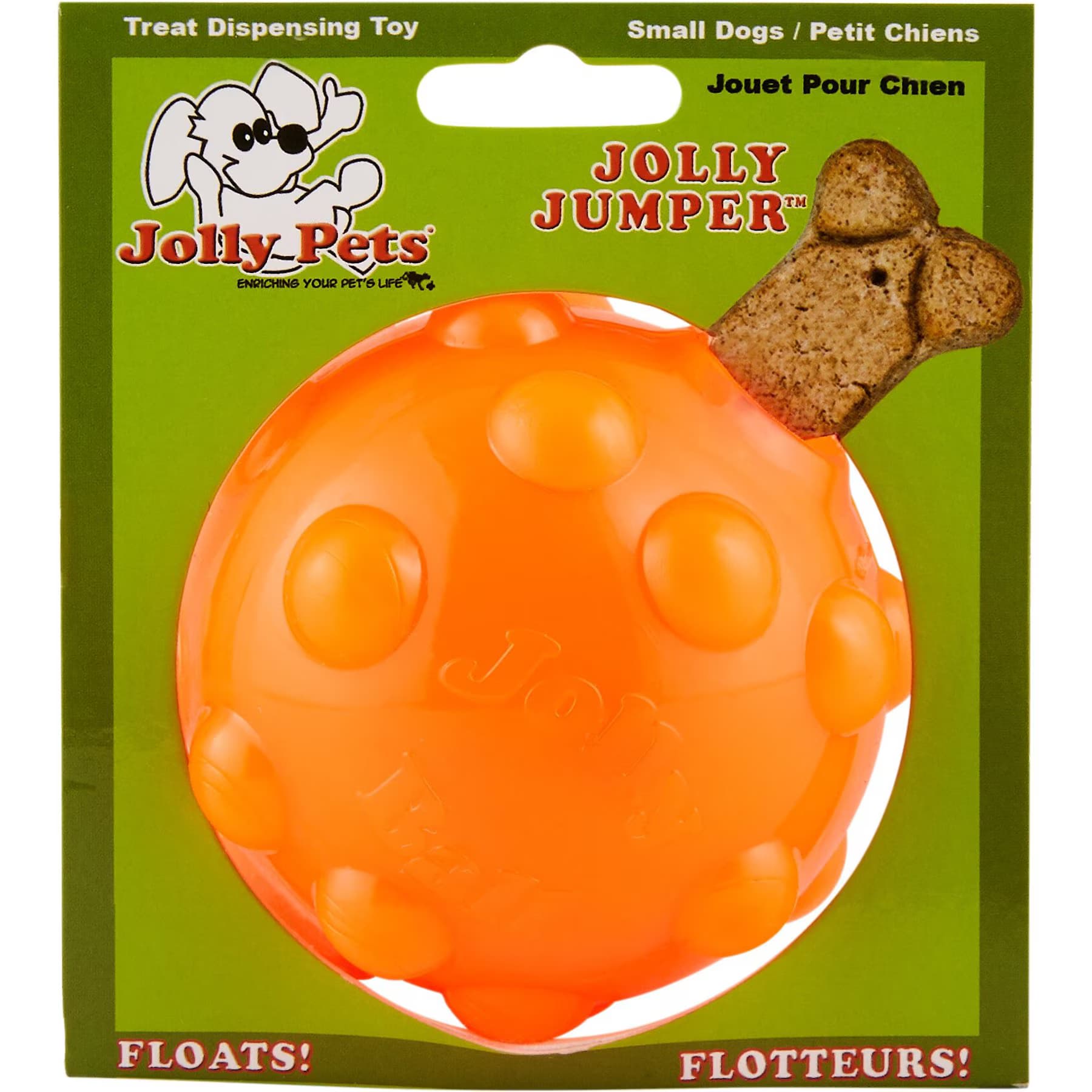 Jolly Pets Jolly Jumper Ball Dog Toy, Orange, 4-in — view 2