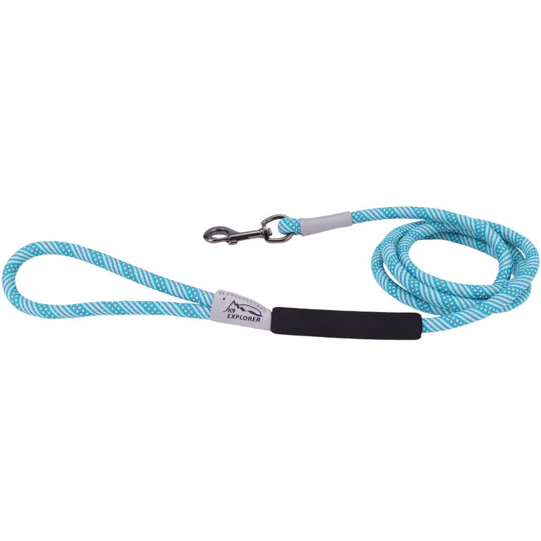 K9 Explorer K9 Explorer Brights Reflective Braided Rope Snap Leash, Ocean