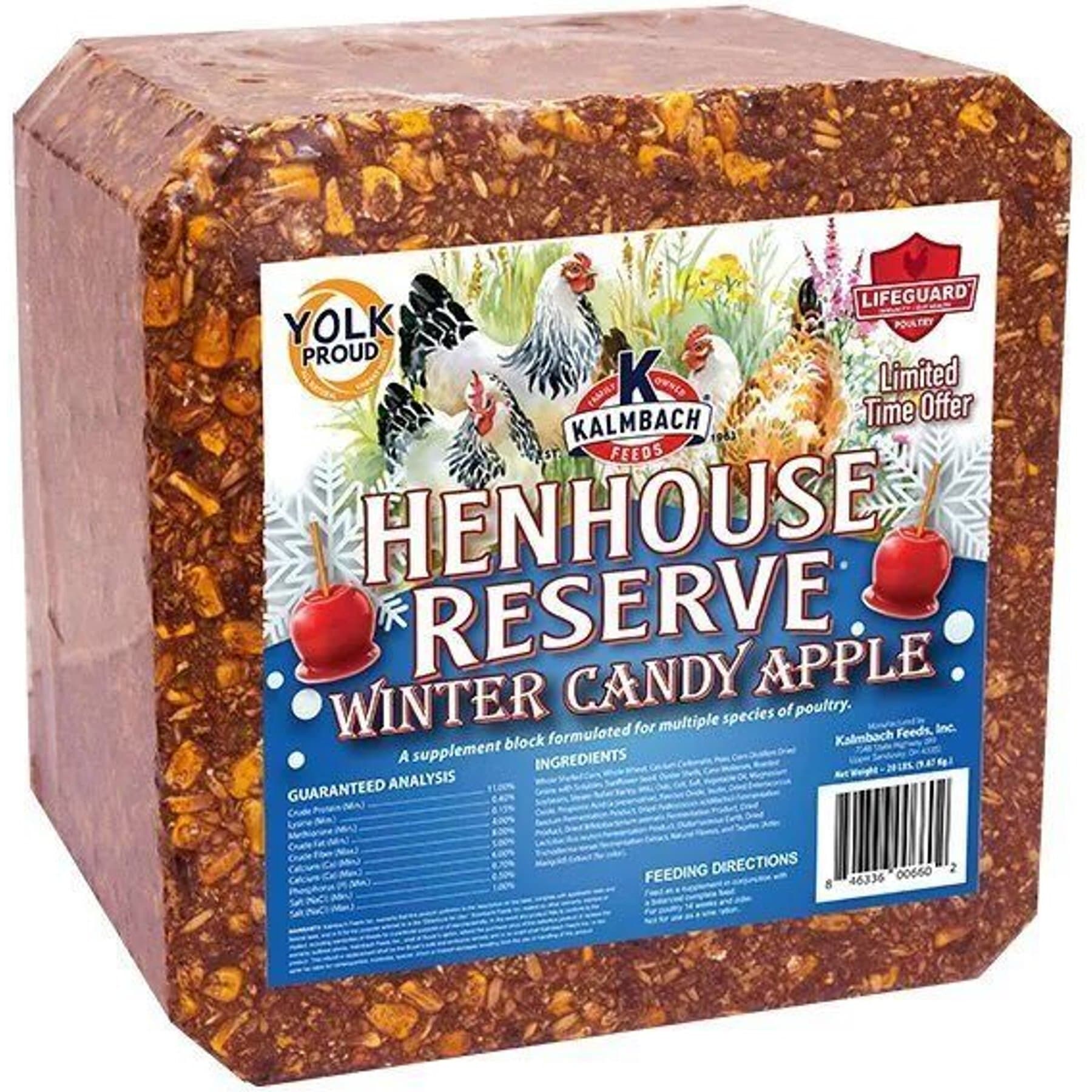 Kalmbach Feeds Kalmbach Feeds Henhouse Reserve Apple Flavored Treat Block for Chickens, 20-lb block