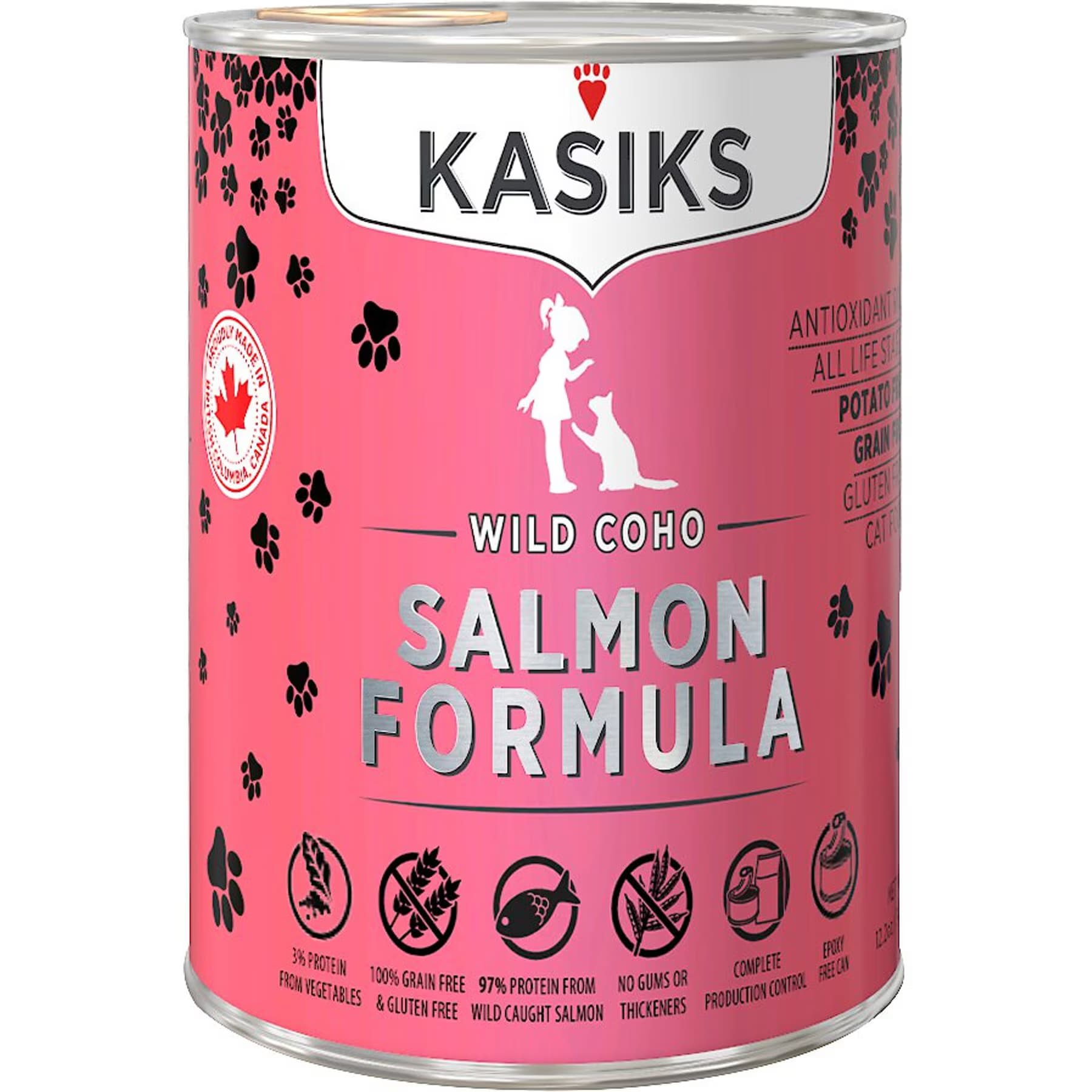 KASIKS KASIKS Wild Coho Salmon Formula Grain-Free Canned Cat Food, 12.2-oz