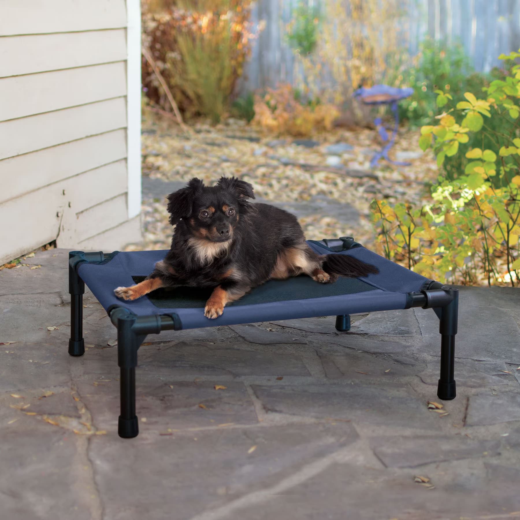K&H Pet Products K&H Pet Products Original Steel Frame Cot Outdoor Elevated Dog Bed, Blue/Black, X-Large