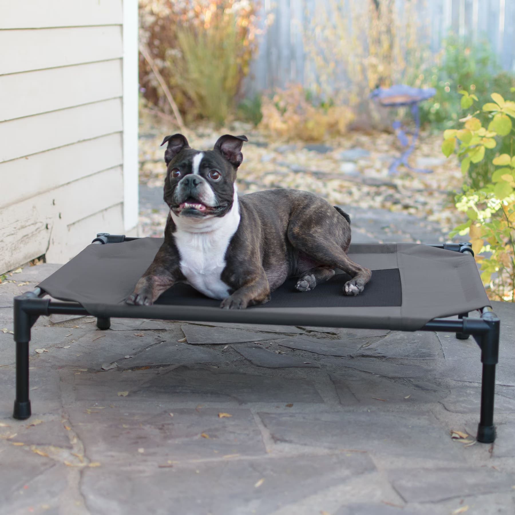 K&H Pet Products Original Steel Frame Cot Outdoor Elevated Dog Bed, Charcoal/Black, X-Large — view 3