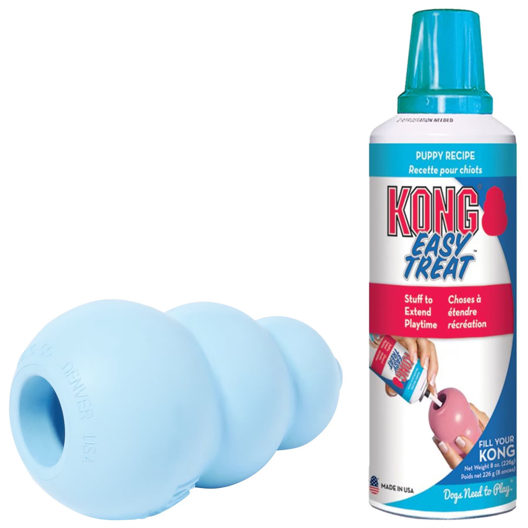 KONG KONG Puppy Chew Dog Toy + Stuff’N Easy Treat Puppy Recipe