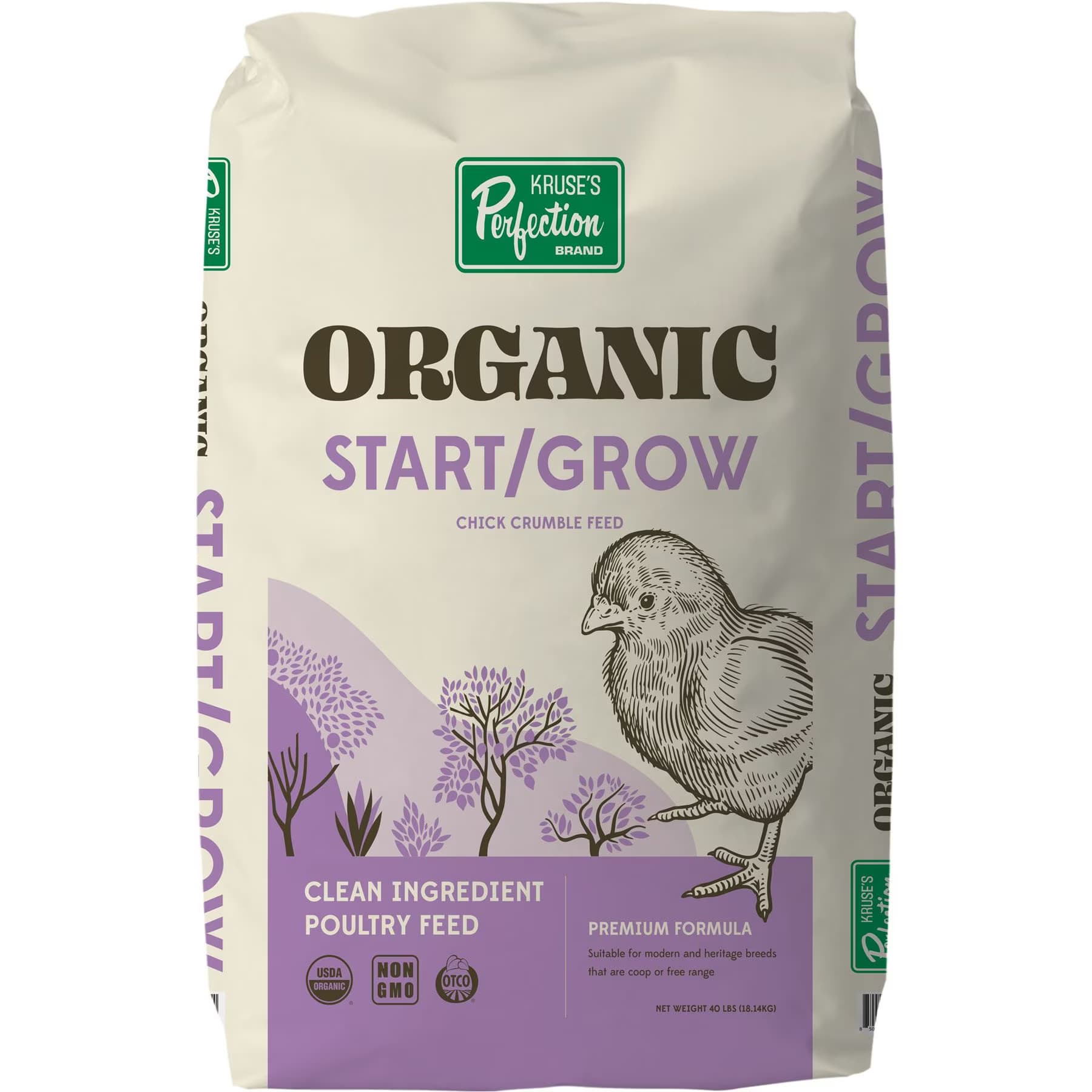 Kruse's Perfection Brand Kruse’s Perfection Brand Organic Poultry Starter Grower 18% Protein Crumble Chicken Feed