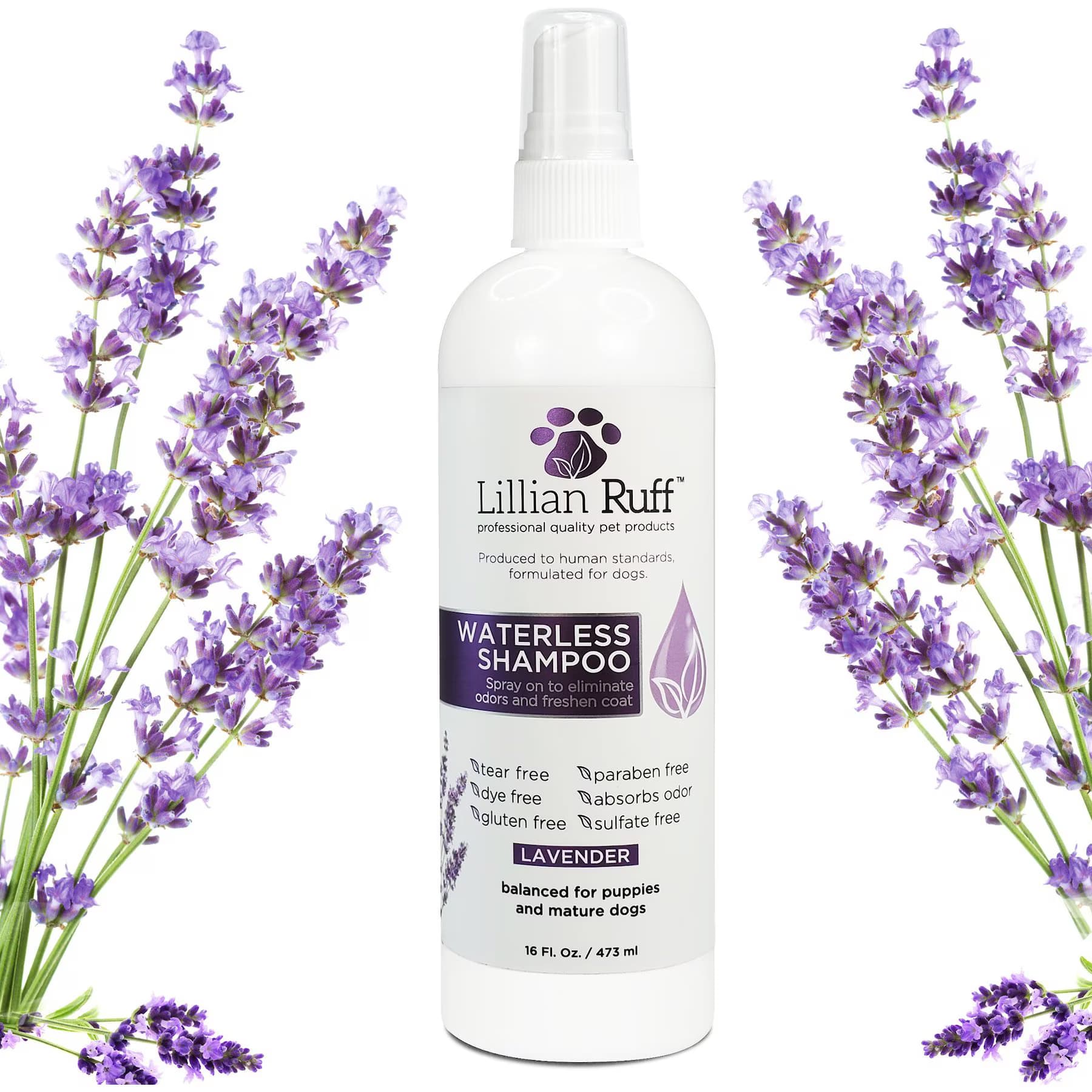 Lillian Ruff Lillian Ruff Waterless Lavender Dog & Cat Shampoo, 16-fl oz bottle
