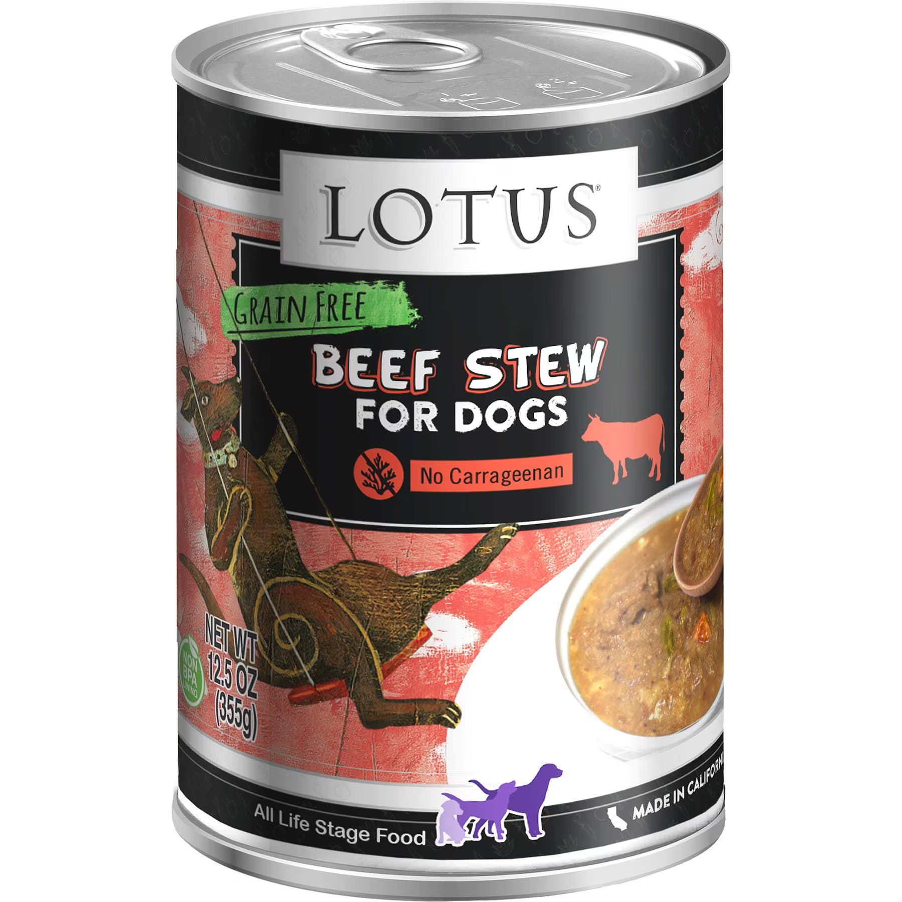Lotus Lotus Wholesome Beef & Asparagus Stew Grain-Free Canned Dog Food, 12.5-oz
