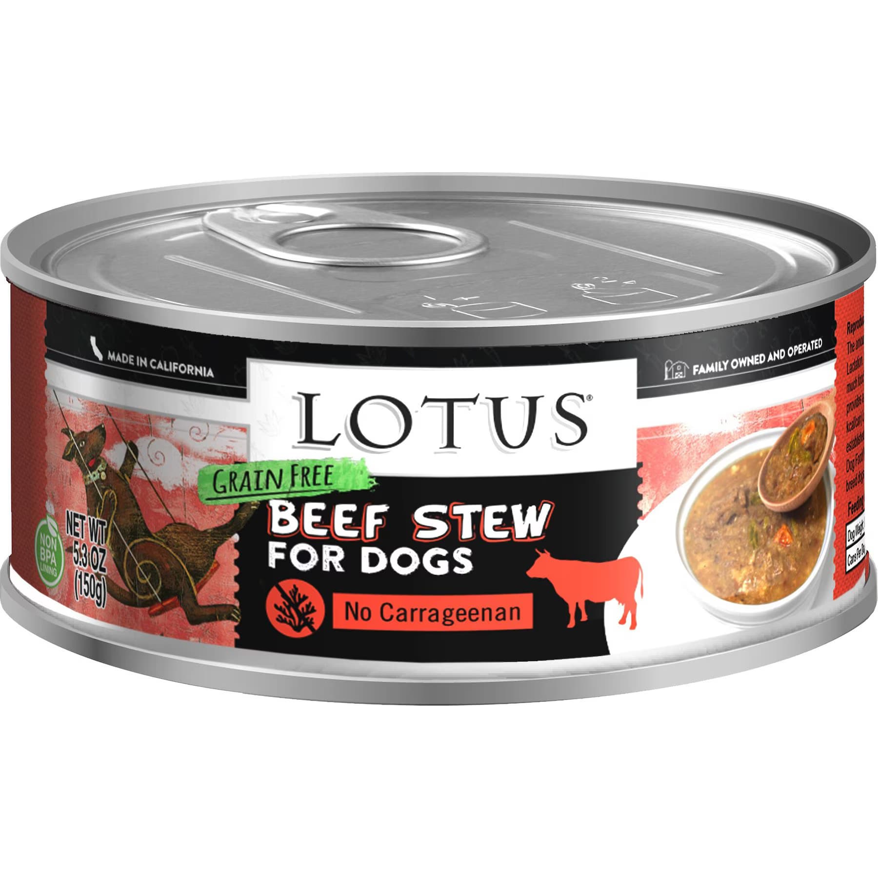 Lotus Wholesome Beef & Asparagus Stew Grain-Free Canned Dog Food, 12.5-oz — view 2
