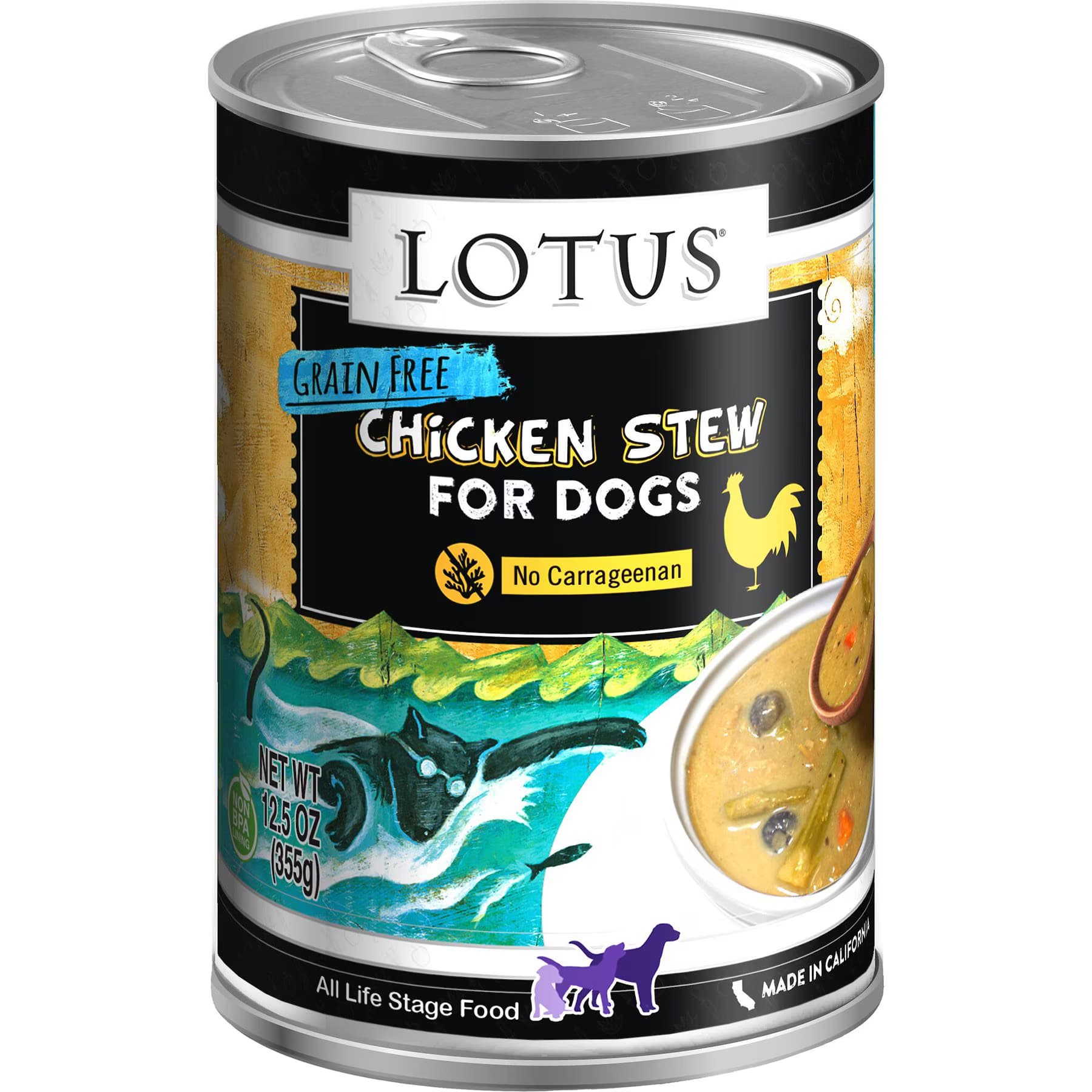 Lotus Lotus Wholesome Chicken & Asparagus Stew Grain-Free Canned Dog Food, 12.5-oz