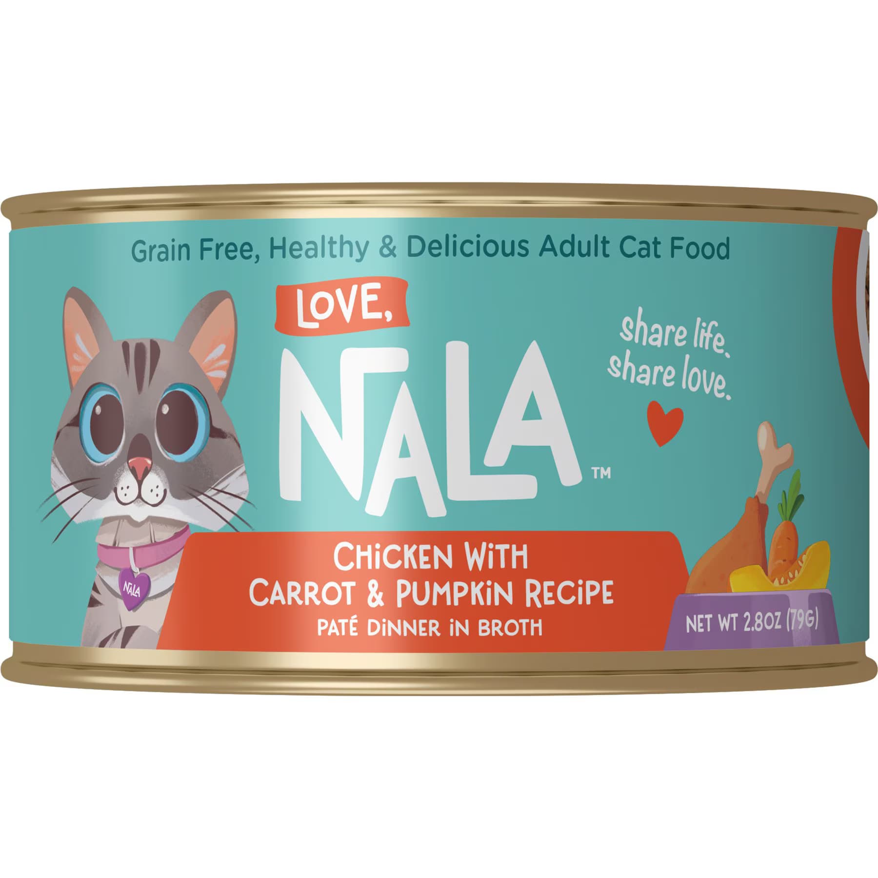 Love, Nala Love, Nala Chicken Pate with Carrot & Pumpkin Recipe in Broth Adult Grain-Free Chicken with Carrot & Pumpkin Wet Cat Food