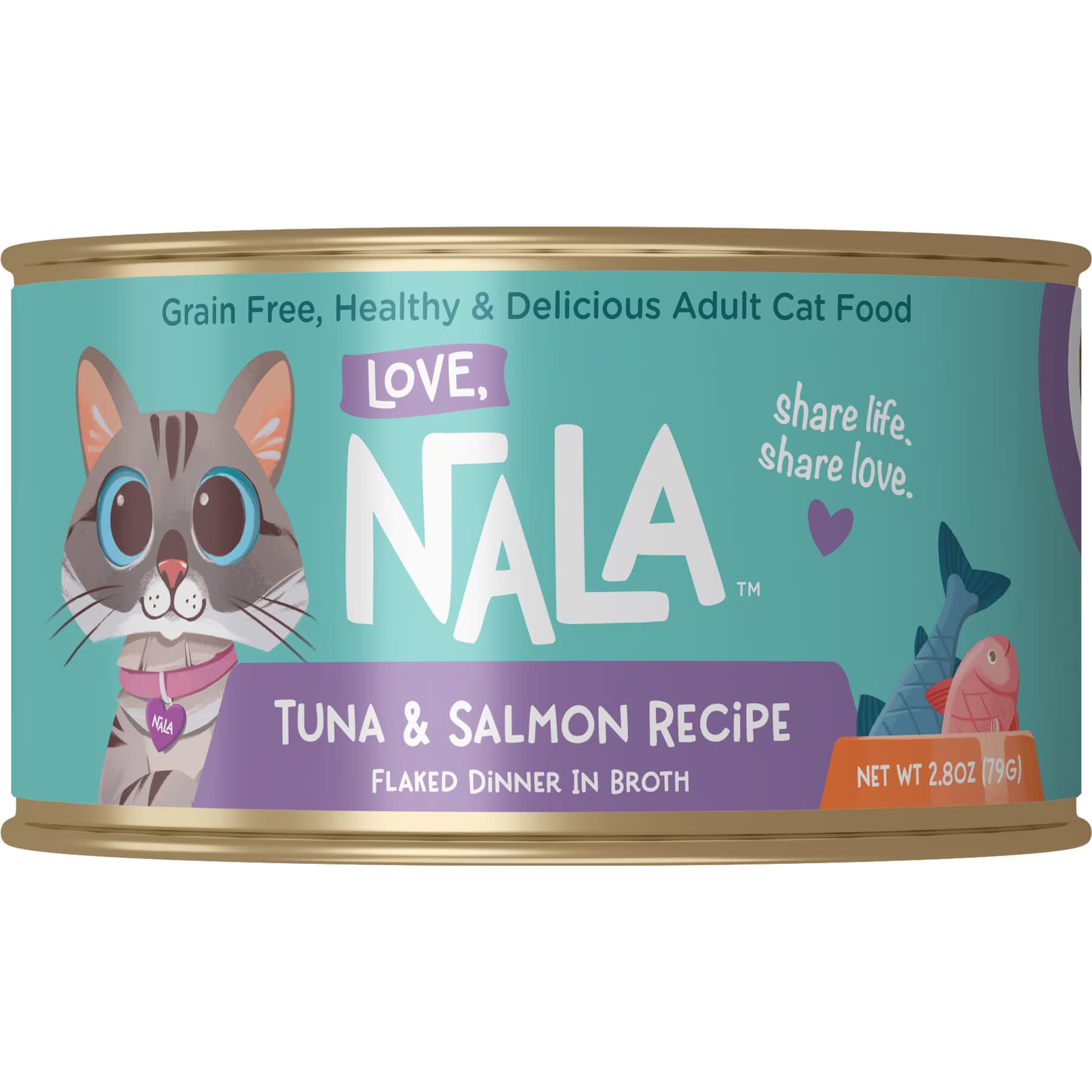 Love, Nala Love, Nala Flaked Tuna & Salmon Recipe in Broth Adult Grain-Free Wet Cat Food