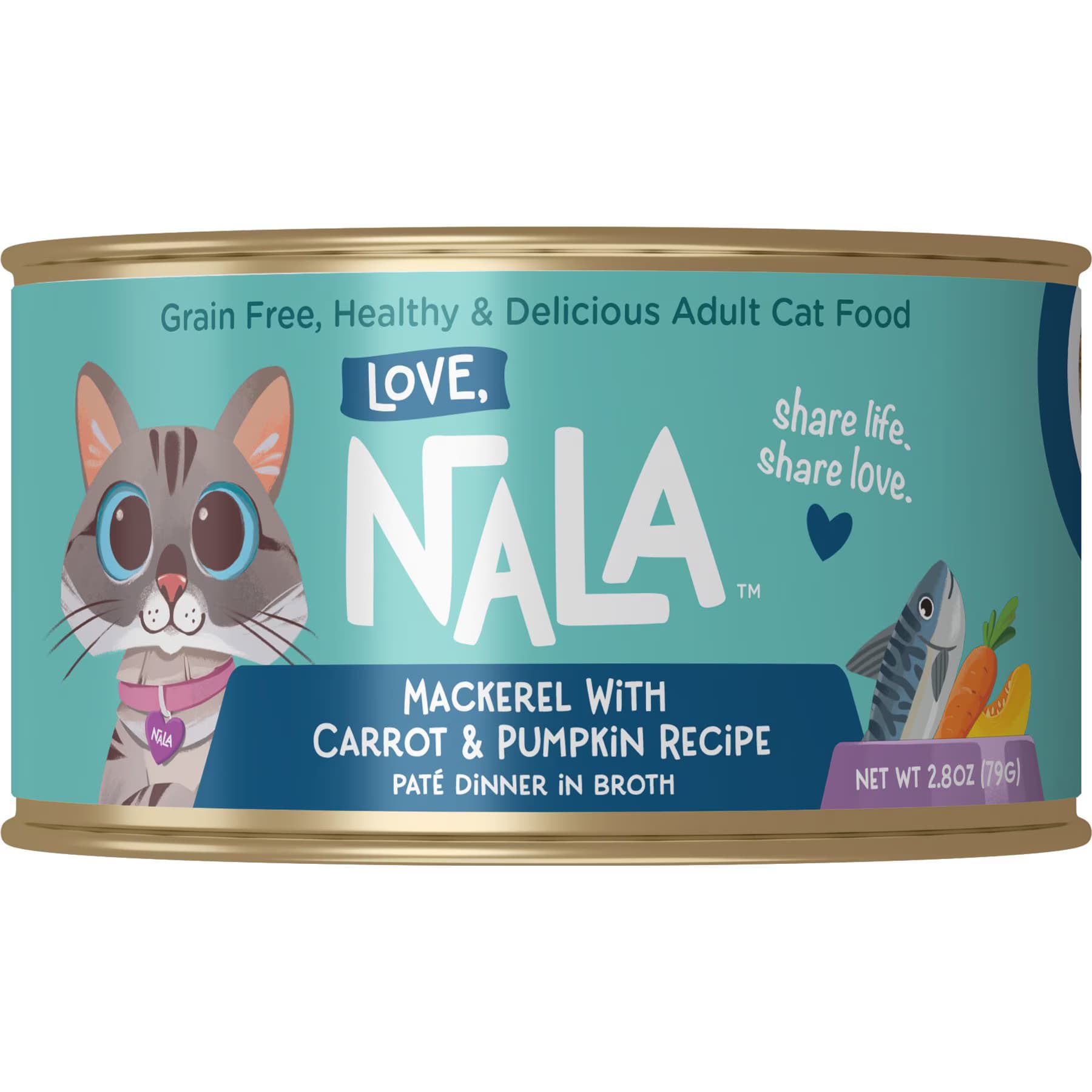 Love, Nala Love, Nala Mackerel Pate with Carrot & Pumpkin Recipe in Broth Adult Grain-Free Mackerel with Carrot & Pumpkin Wet Cat Food