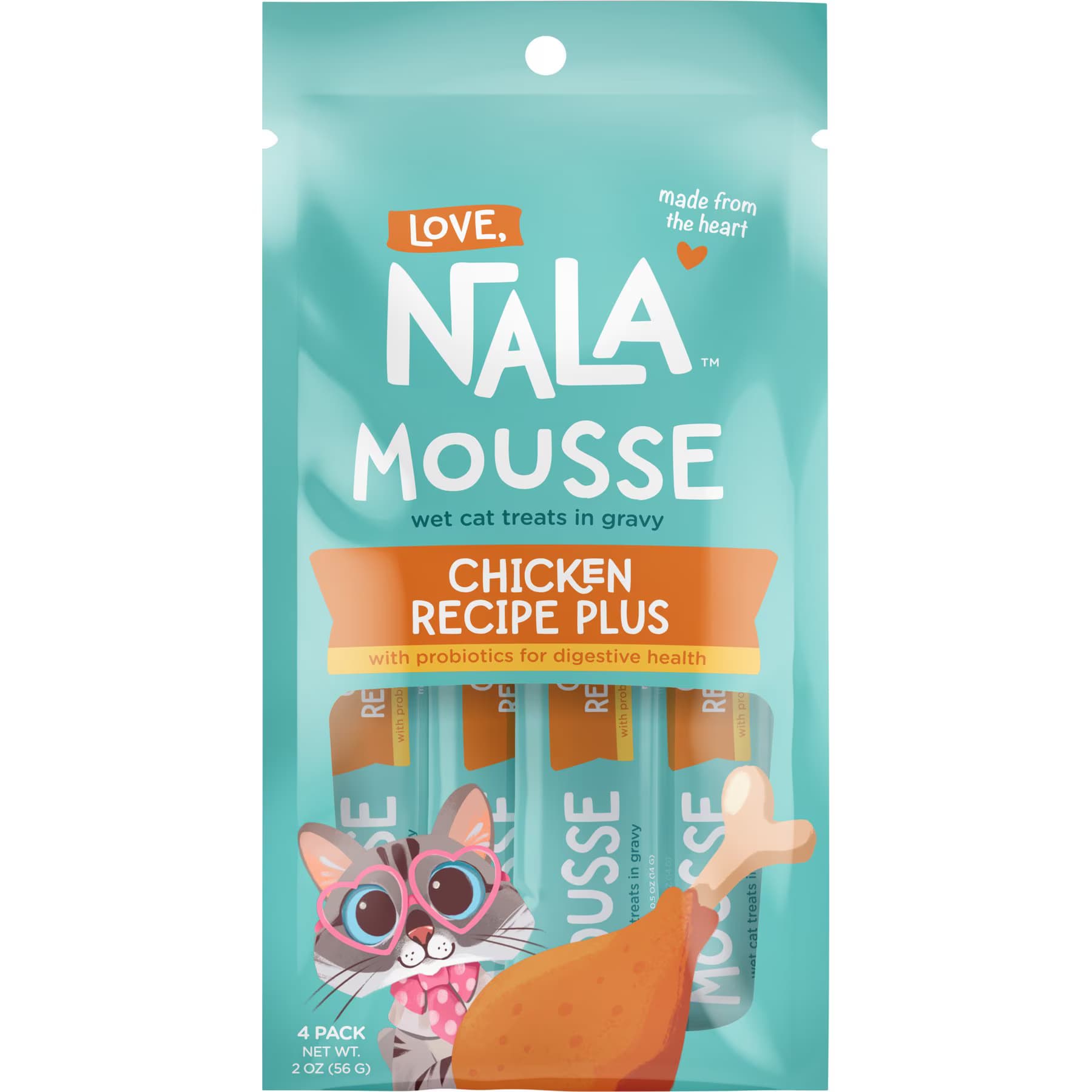 Love, Nala Love, Nala Mousse Plus Chicken Recipe Grain-Free Lickable Cat Treats — Chicken Plus