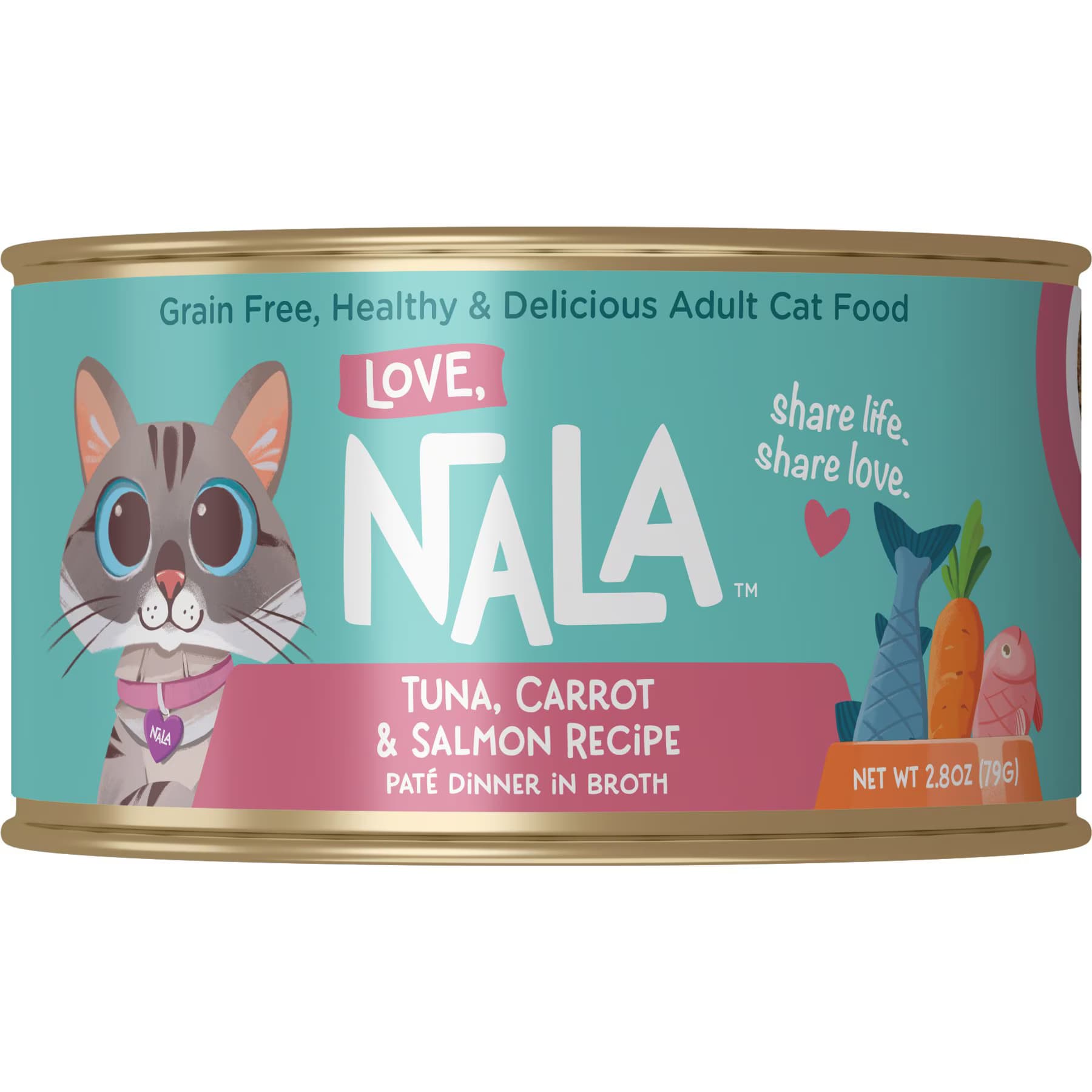 Love, Nala Love, Nala Tuna & Salmon Pate with Carrot Recipe Adult Grain-Free Tuna & Salmon with Carrot Wet Cat Food