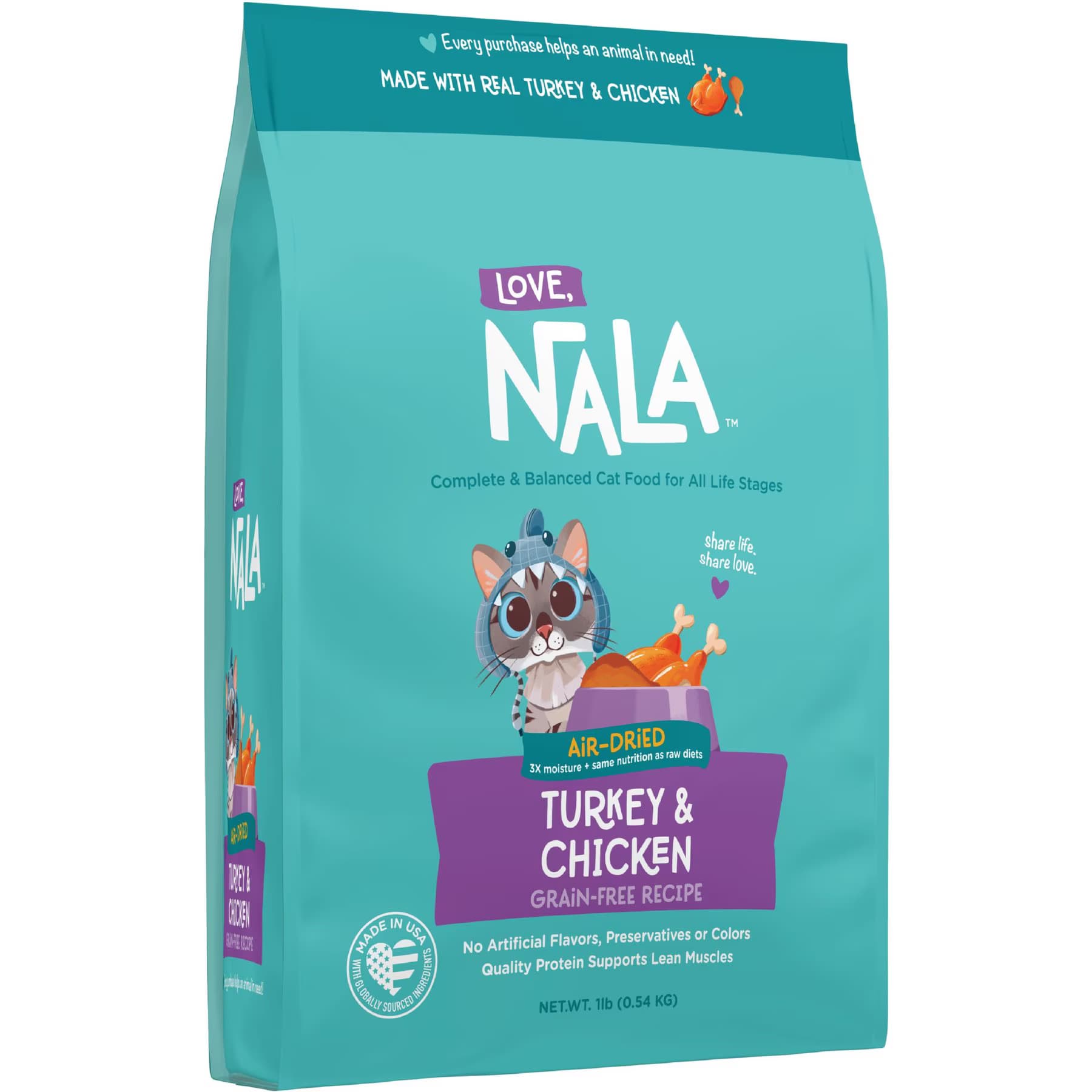 Love, Nala Love, Nala Turkey Grain-Free Adult Dehydrated Cat Food — Turkey & Chicken