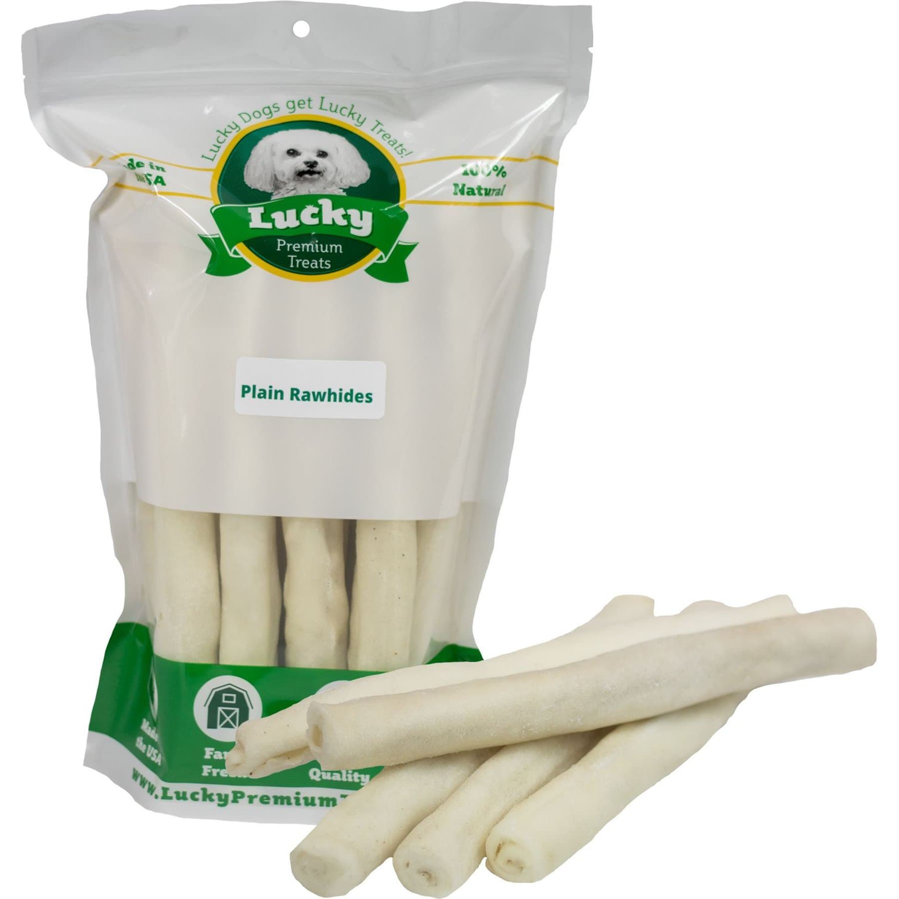 Lucky Premium Treats Lucky Premium Treats Plain Rawhide Large Dog Chews