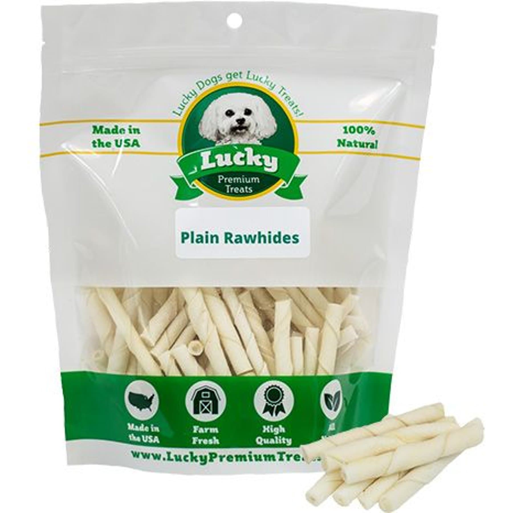 Lucky Premium Treats Lucky Premium Treats Plain Rawhide X-Small & Toy Dog Chews