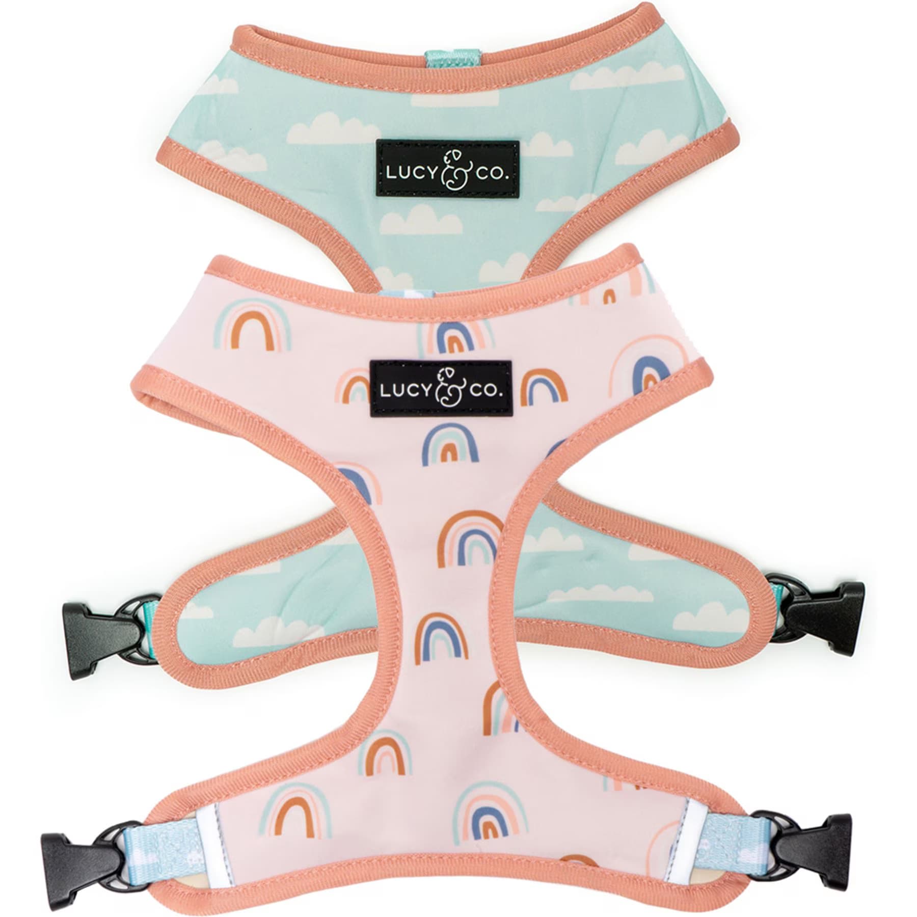 Lucy & Co. The In the Clouds Reversible Dog Harness, Pink, X-Small: 12 to 15-in chest — In the Clouds Pink — view 3