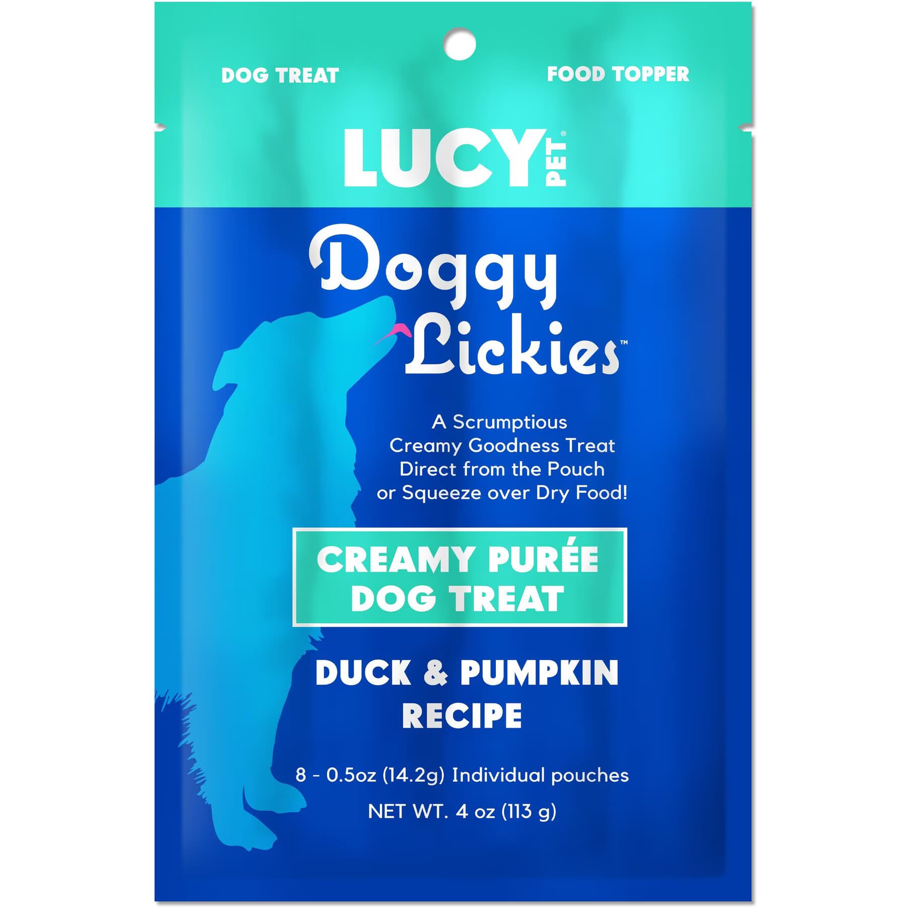 Lucy Pet Products Lucy Pet Products Doggy Lickies Duck & Pumpkin Recipe Creamy Puree Grain-Free Lickable Dog Treats