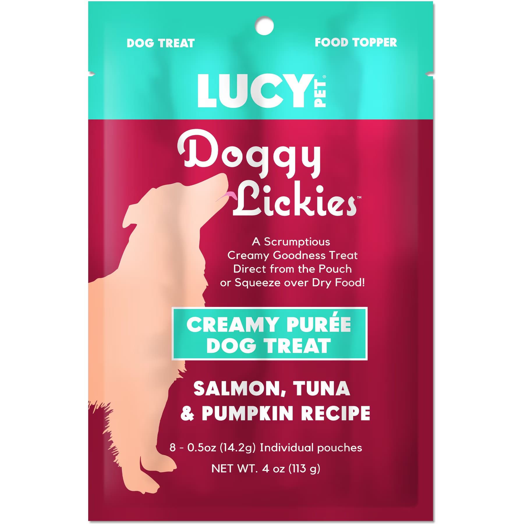 Lucy Pet Products Lucy Pet Products Doggy Lickies Salmon Tuna & Pumpkin Recipe Creamy Puree Grain-Free Lickable Dog Treats