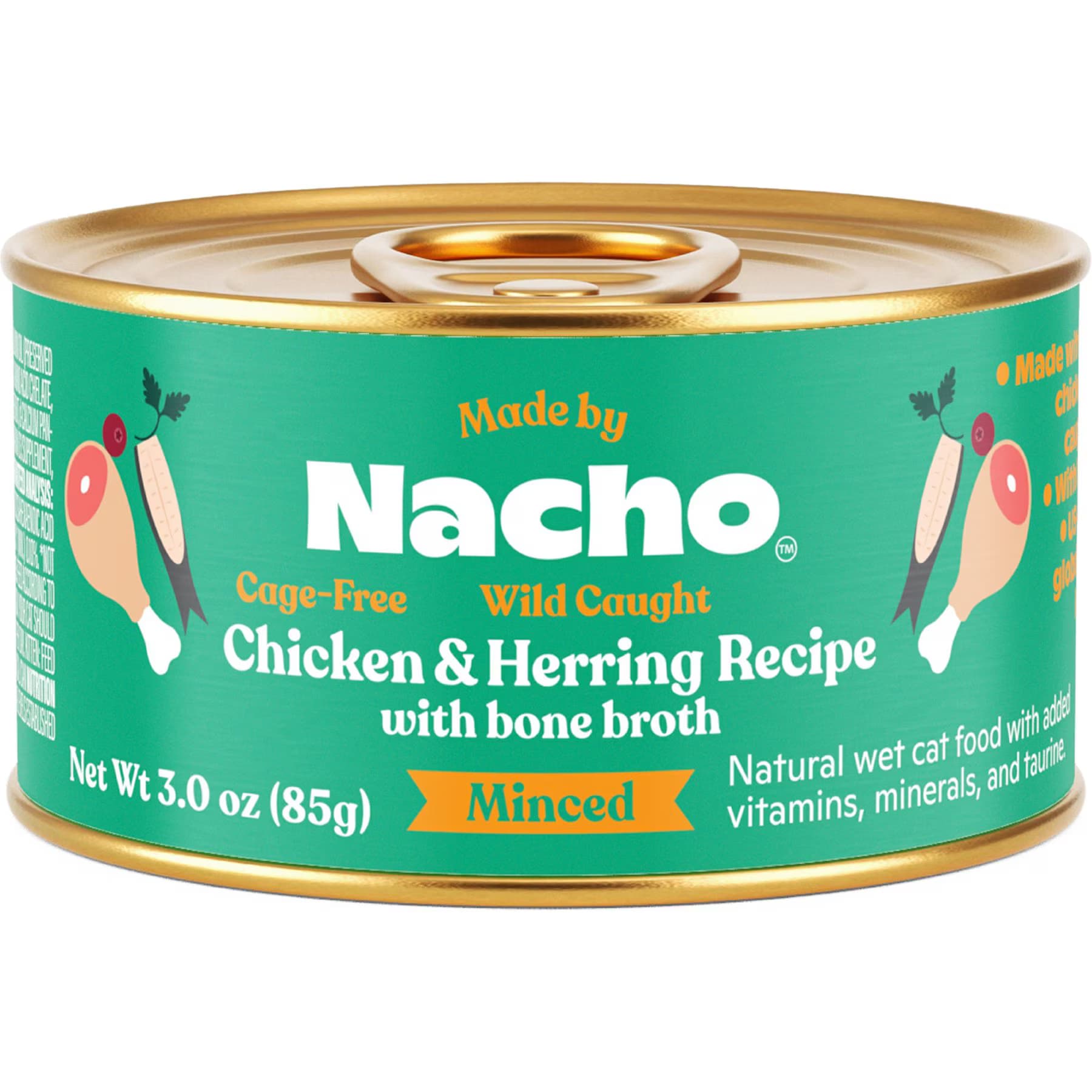 Made by Nacho Wild-Caught Chicken & Herring Recipe with Bone Broth Minced Wet Cat Food — view 3