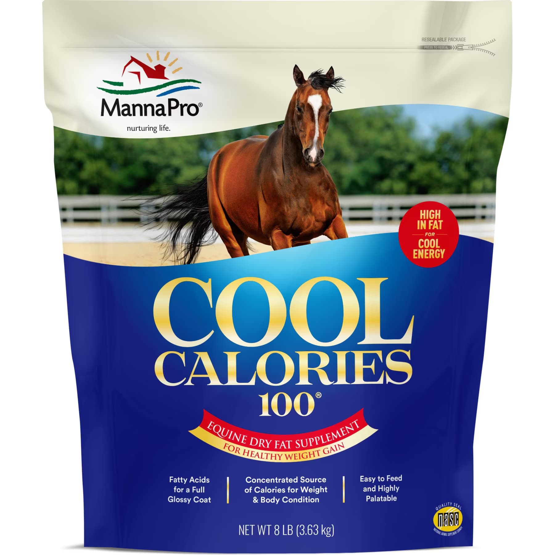 Manna Pro Manna Pro Cool Calories 100 Healthy Weight Gain Equine Dry Fat Horse Supplement