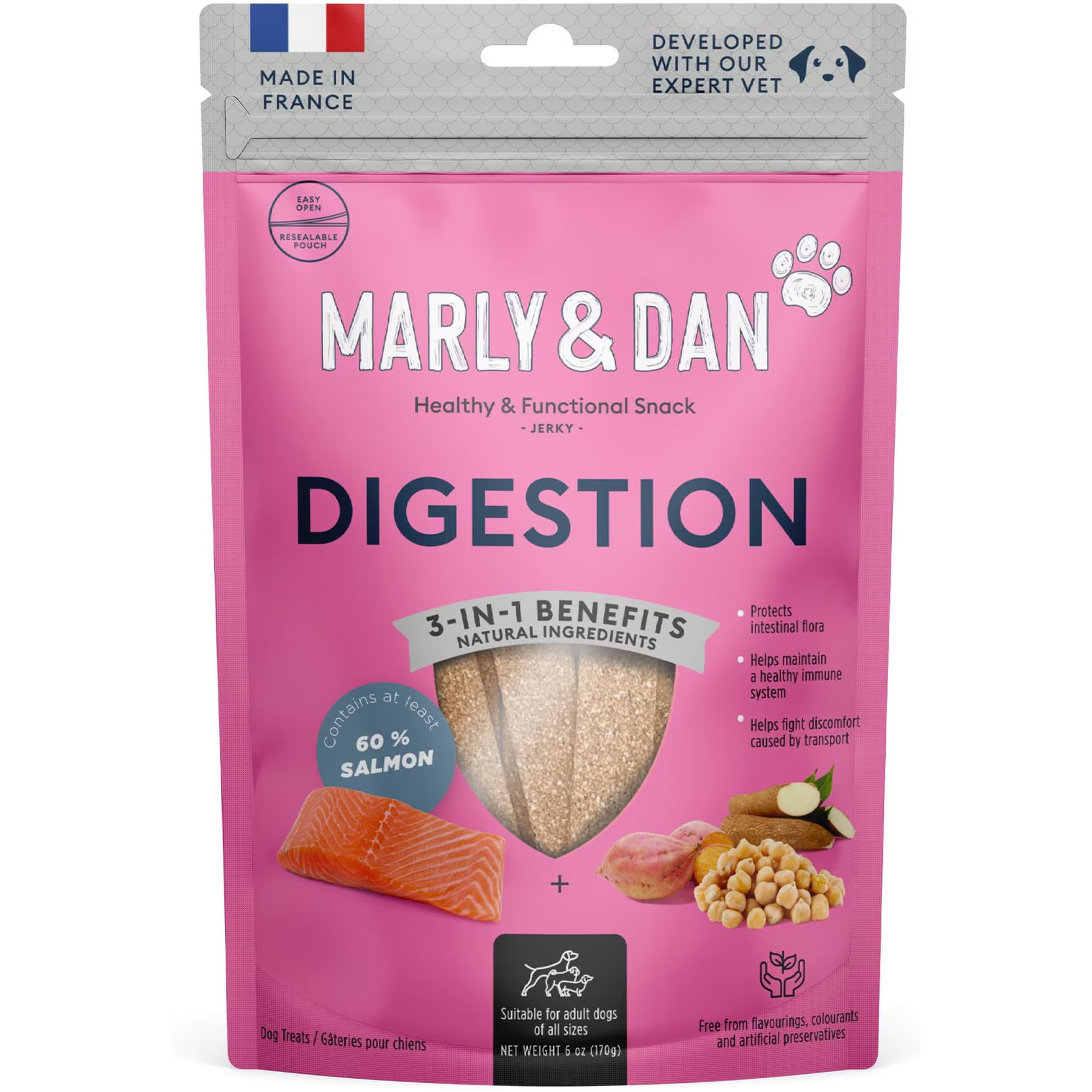 Marly & Dan Marly & Dan Healthy & Functional Salmon Jerky Treats for Dogs, Tummy & Digestion Recipe