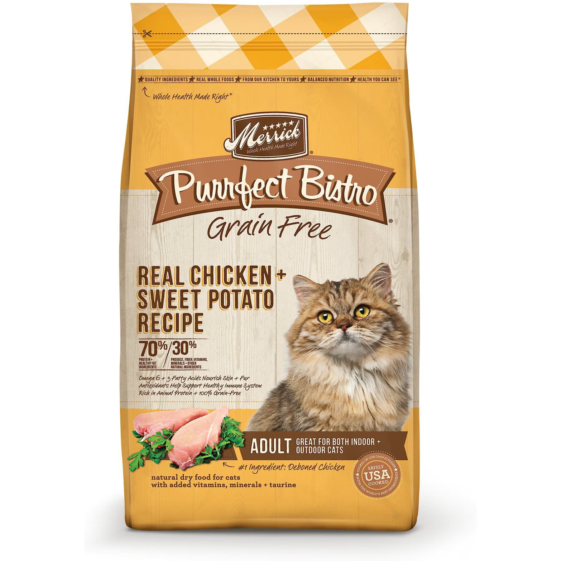 Merrick Purrfect Bistro Grain-Free Real Chicken + Sweet Potato Recipe Adult Real Chicken & Sweet Potato Dry Cat Food — view 4