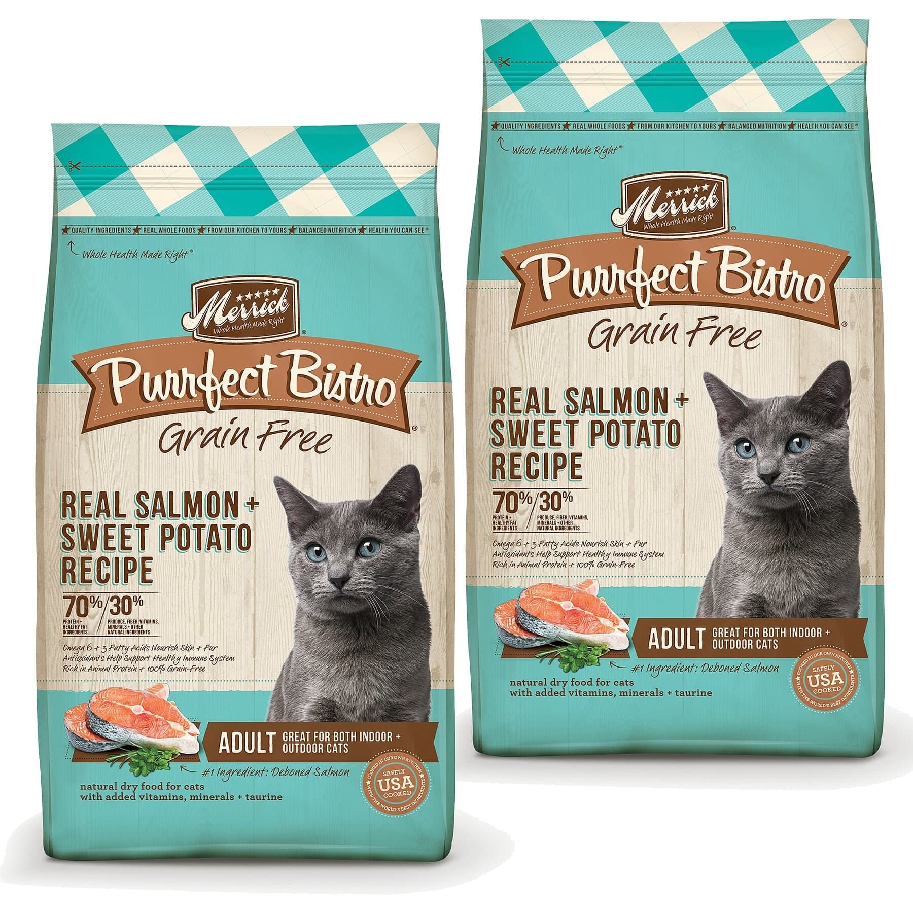 Merrick Merrick Purrfect Bistro Grain-Free Real Salmon + Sweet Potato Recipe Adult Real Salmon & Sweet Potato Dry Cat Food, 24-lb bundle