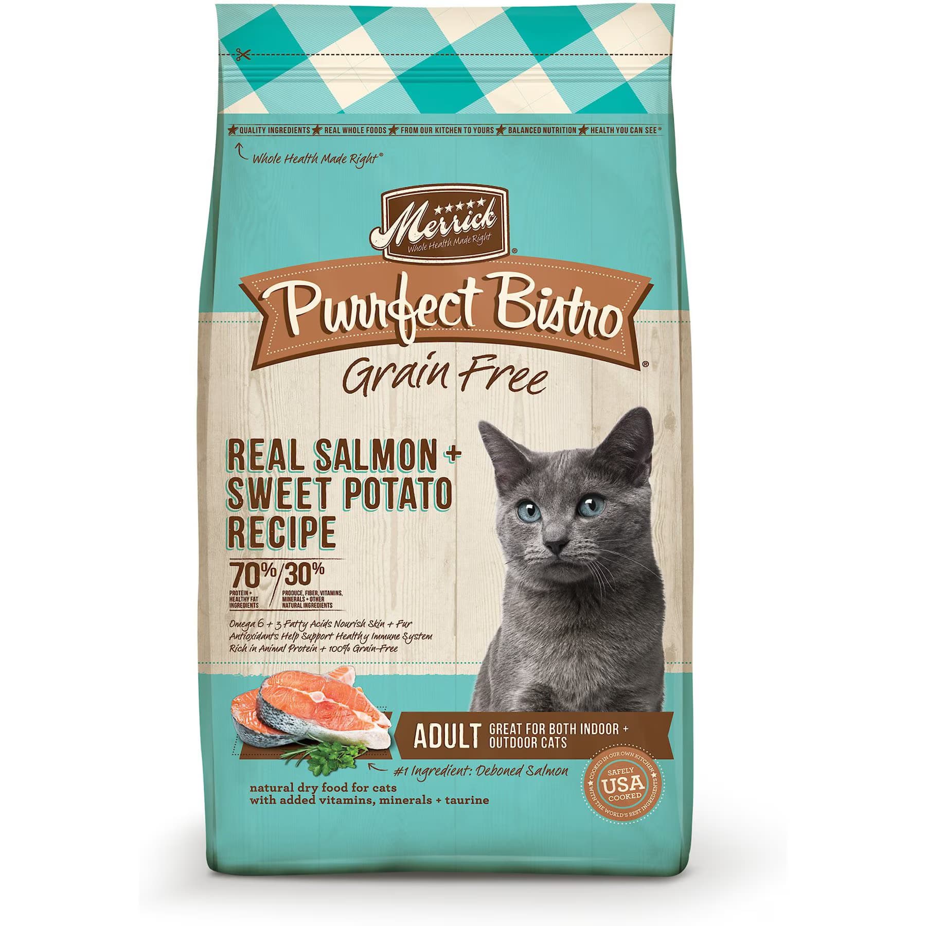 Merrick Purrfect Bistro Grain-Free Real Salmon + Sweet Potato Recipe Adult Real Salmon & Sweet Potato Dry Cat Food, 24-lb bundle — view 4