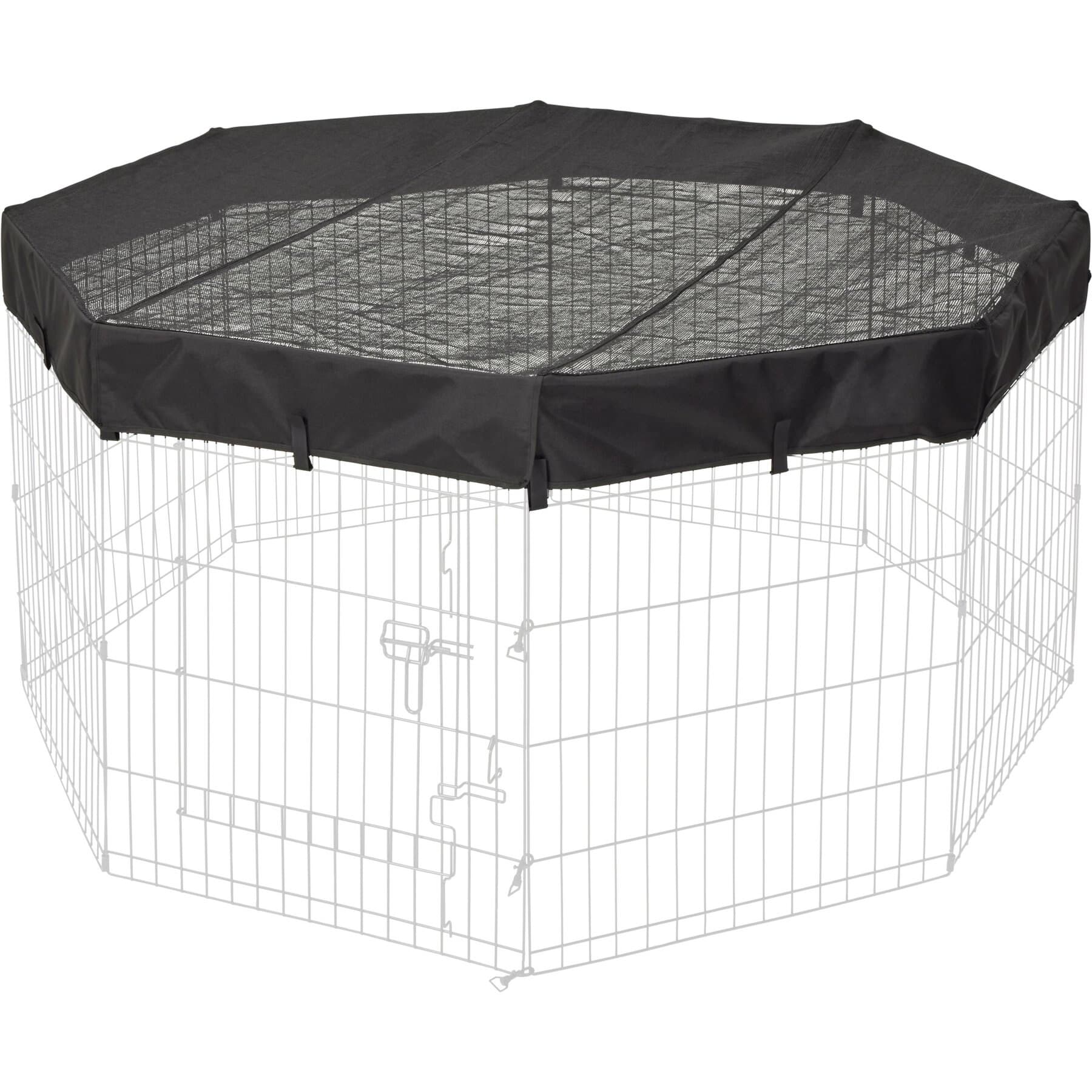 MidWest MidWest Exercise Pen Top Fabric Mesh Sunscreen Accessory, Octagonal Configuration, Black