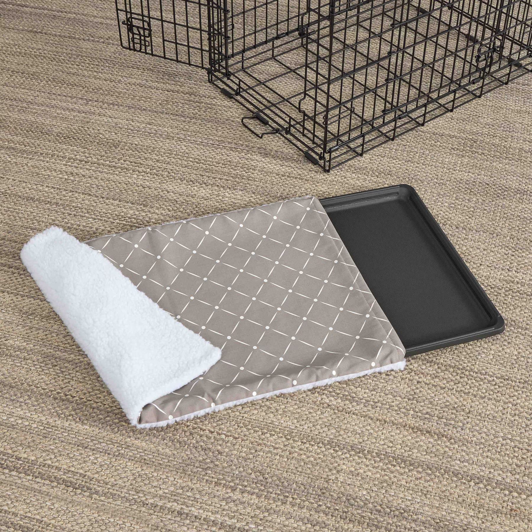 MidWest Quiet Time Reversible Crate Pan Cover Dog & Cat Crate, Mushroom, Intermediate — view 5