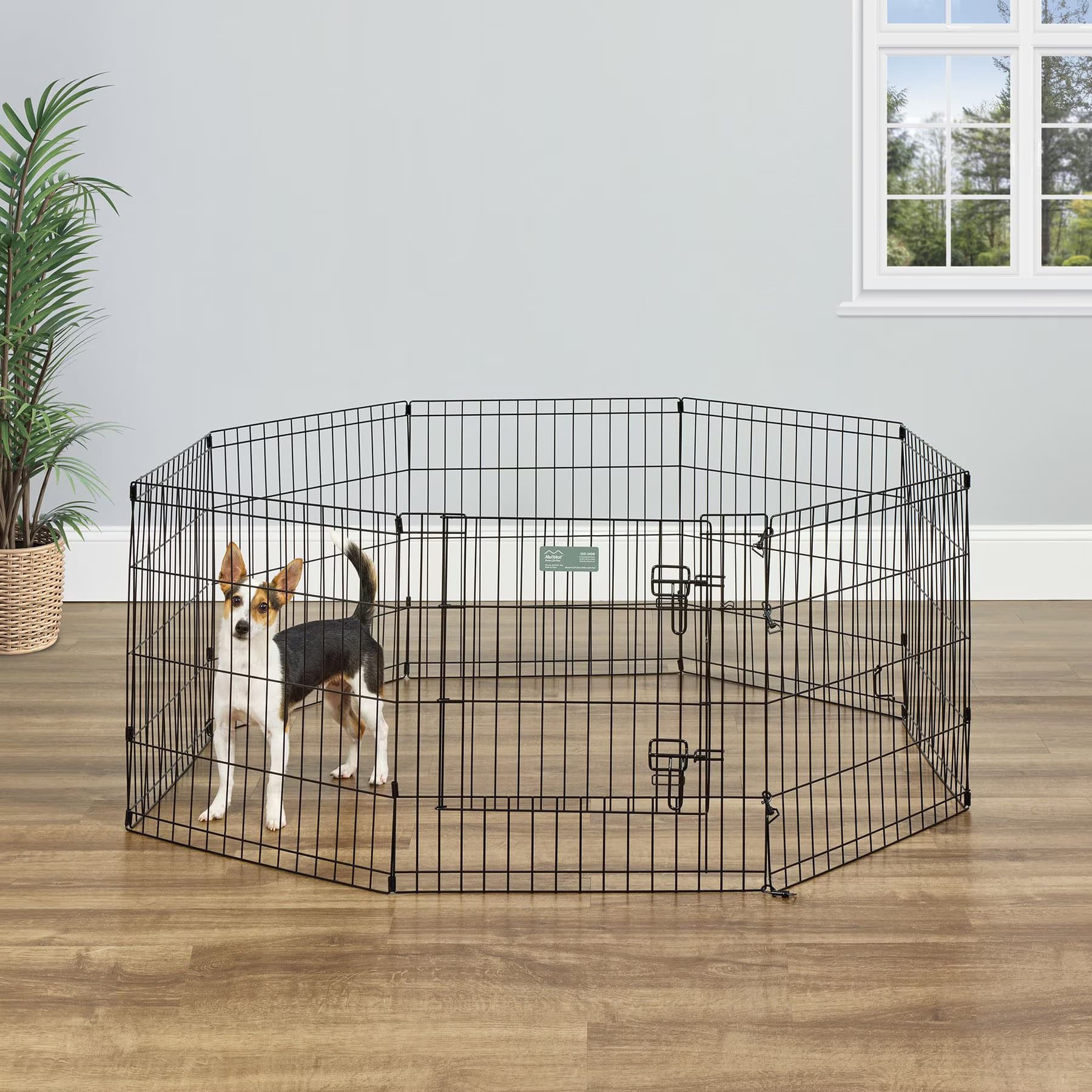 MidWest Wire Dog Exercise Pen with Step-Thru Door, Black E-Coat, 30-in — view 2