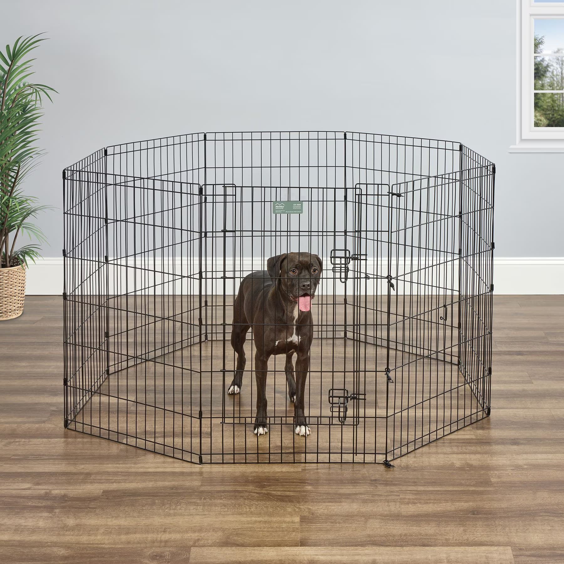 MidWest Wire Dog Exercise Pen with Step-Thru Door, Black E-Coat, 30-in — view 5