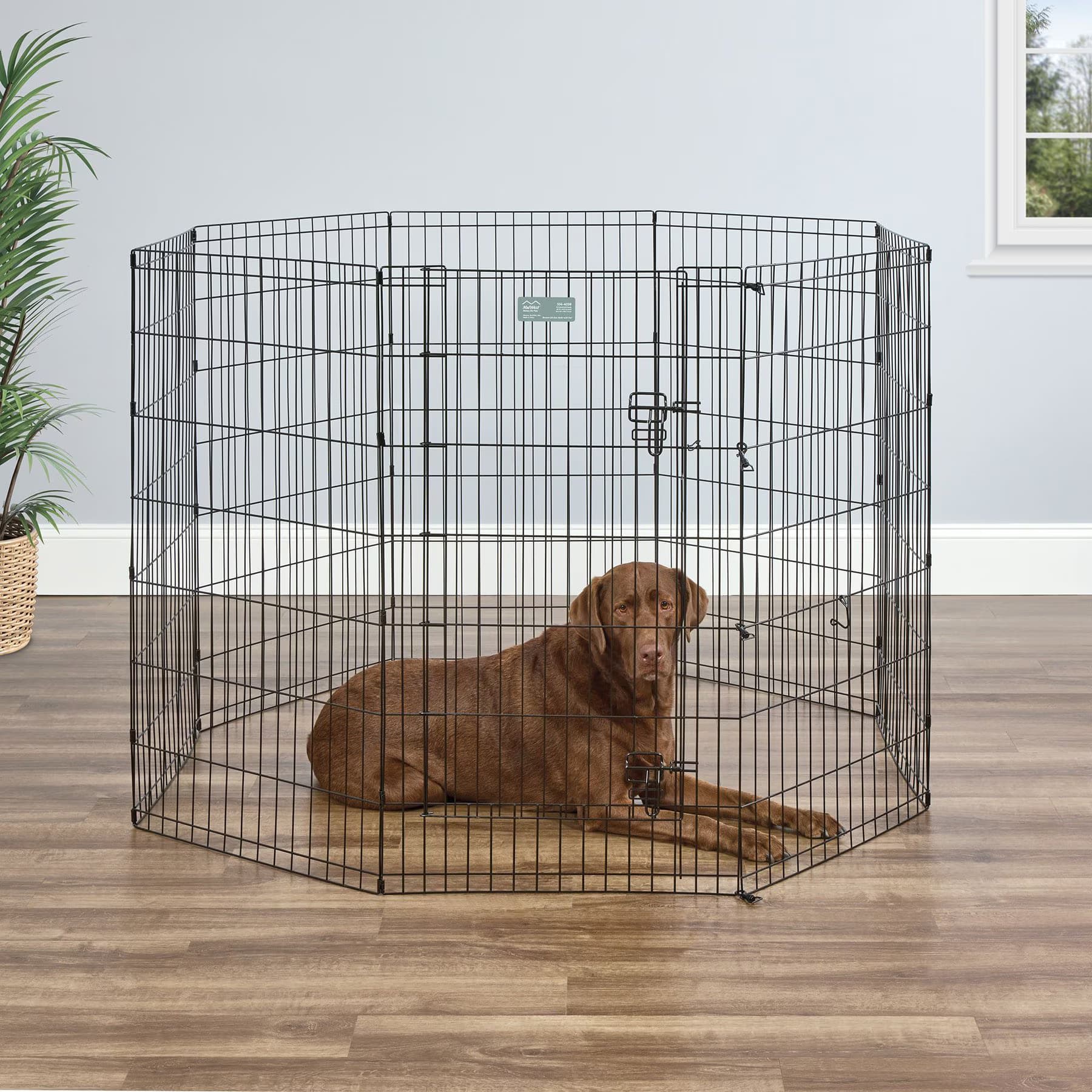 MidWest Wire Dog Exercise Pen with Step-Thru Door, Black E-Coat, 30-in — view 4