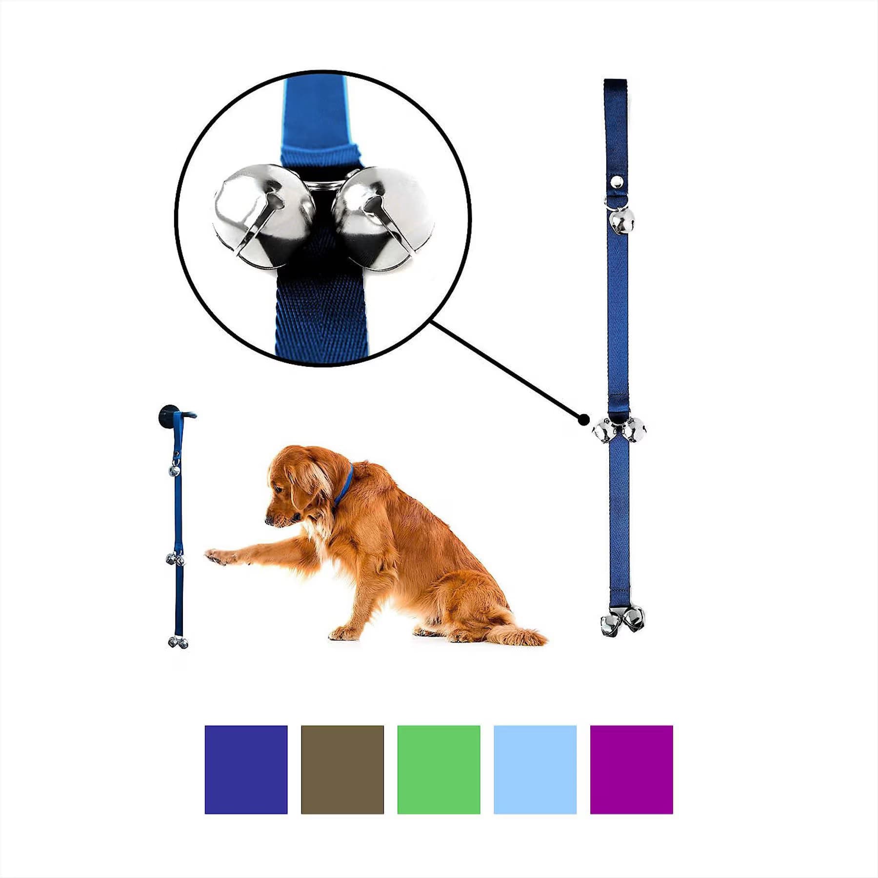 Mighty Paw Mighty Paw Tinkle Bells Dog Doorbells, Solid, Blue
