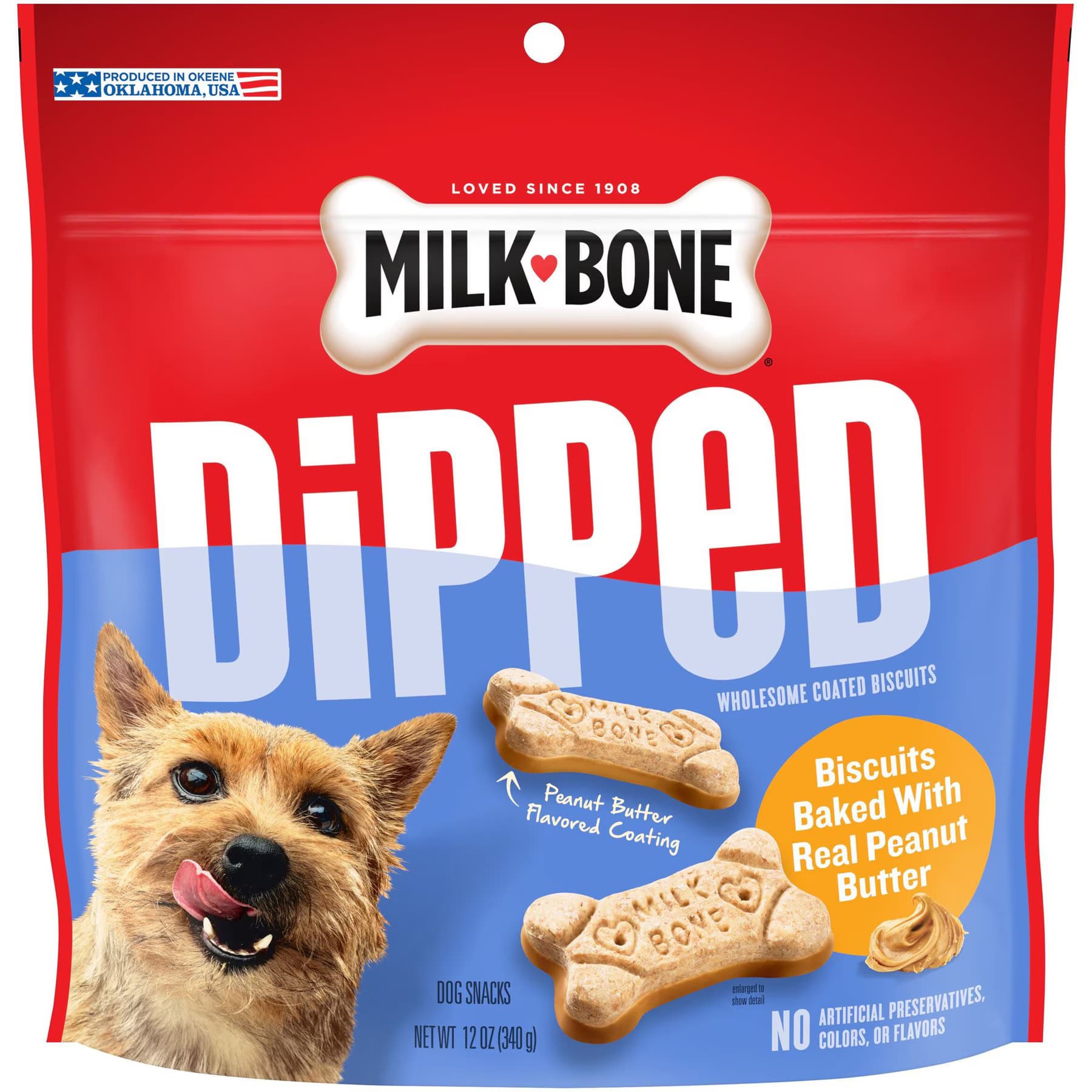 Milk-Bone Milk-Bone Peanut Buttery Dipped Dog Biscuits with Jif Peanut Butter Dog Treats — Real Peanut Butter