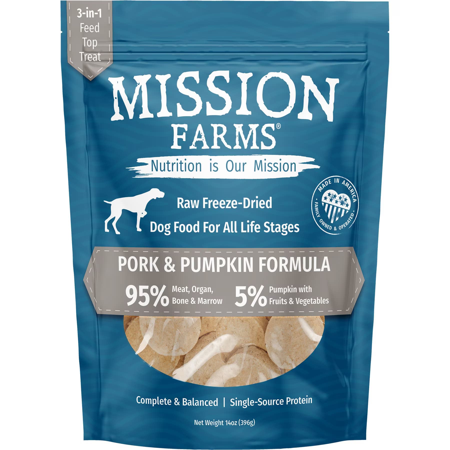 Mission Farms Mission Farms Cage-Free Pork & Pumpkin Adult Freeze-Dried Dog Food