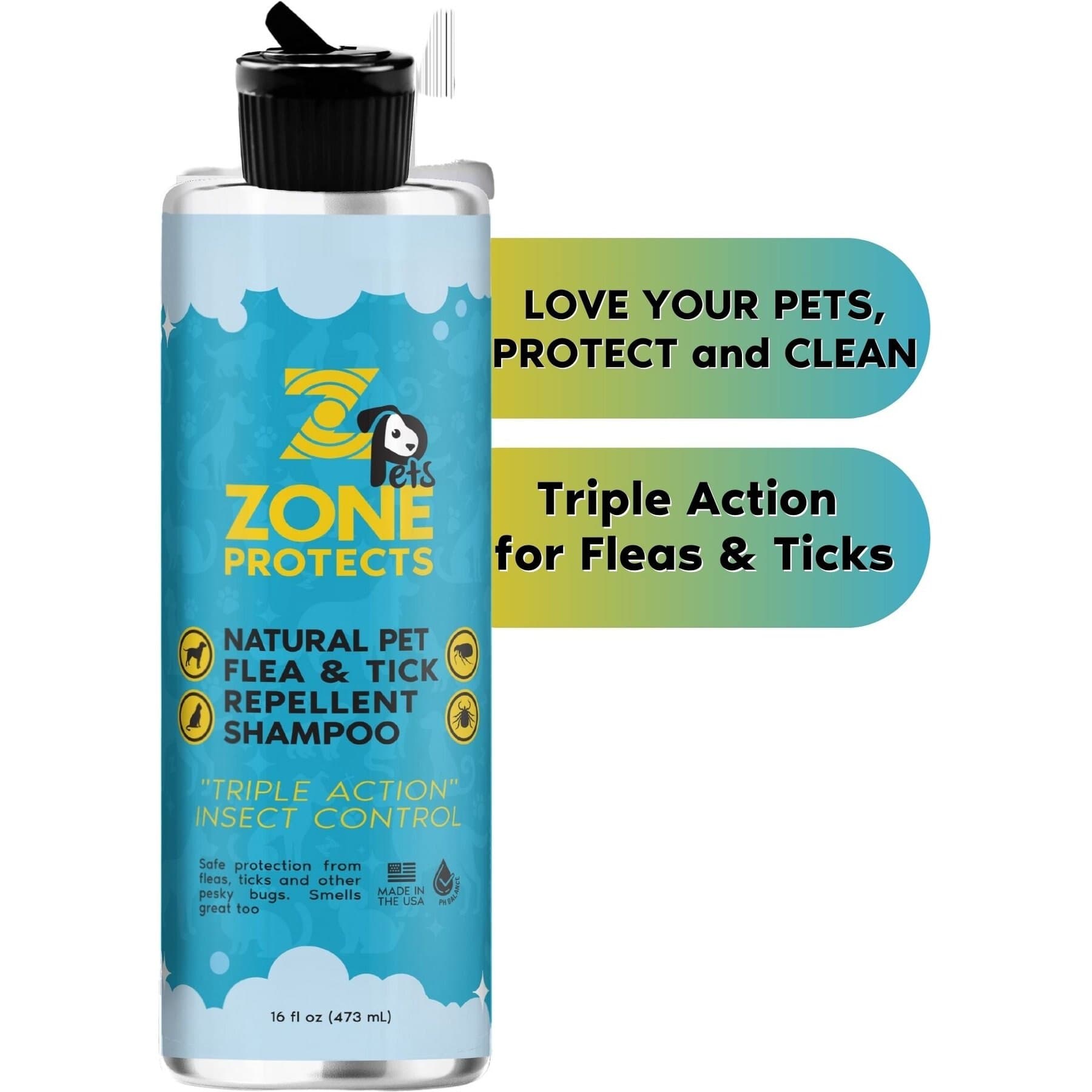 Zone Protects Zone Protects Pets Natural Flea & Tick Repellent Shampoo — Clear/Opaque