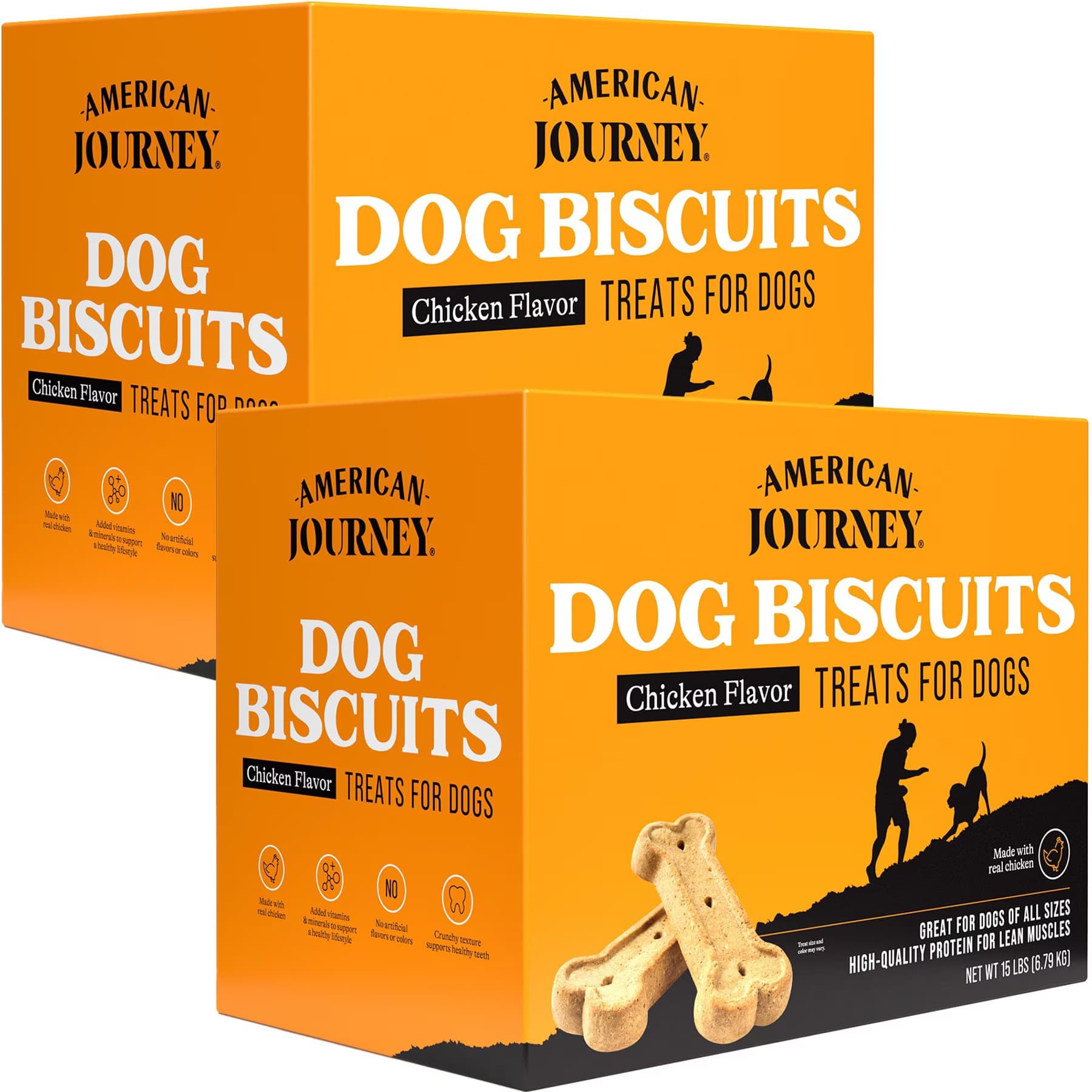 American Journey American Journey Chicken & Rice Flavor Large Biscuit Dog Treats, 30-lb bundle