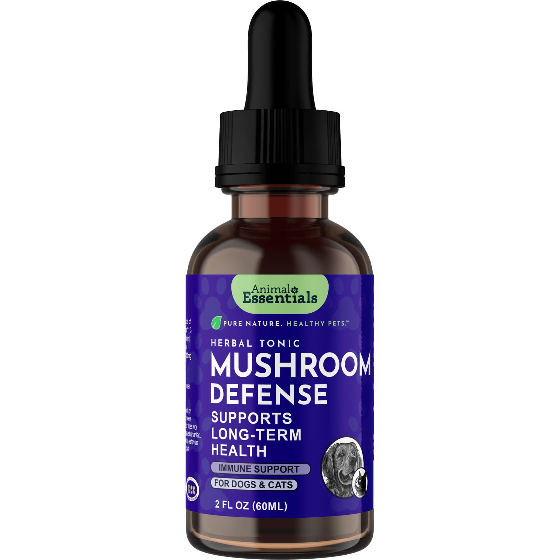 Animal Essentials Animal Essentials Mushroom Defense Immune Support Dog & Cat Supplement, 2-fl oz bottle