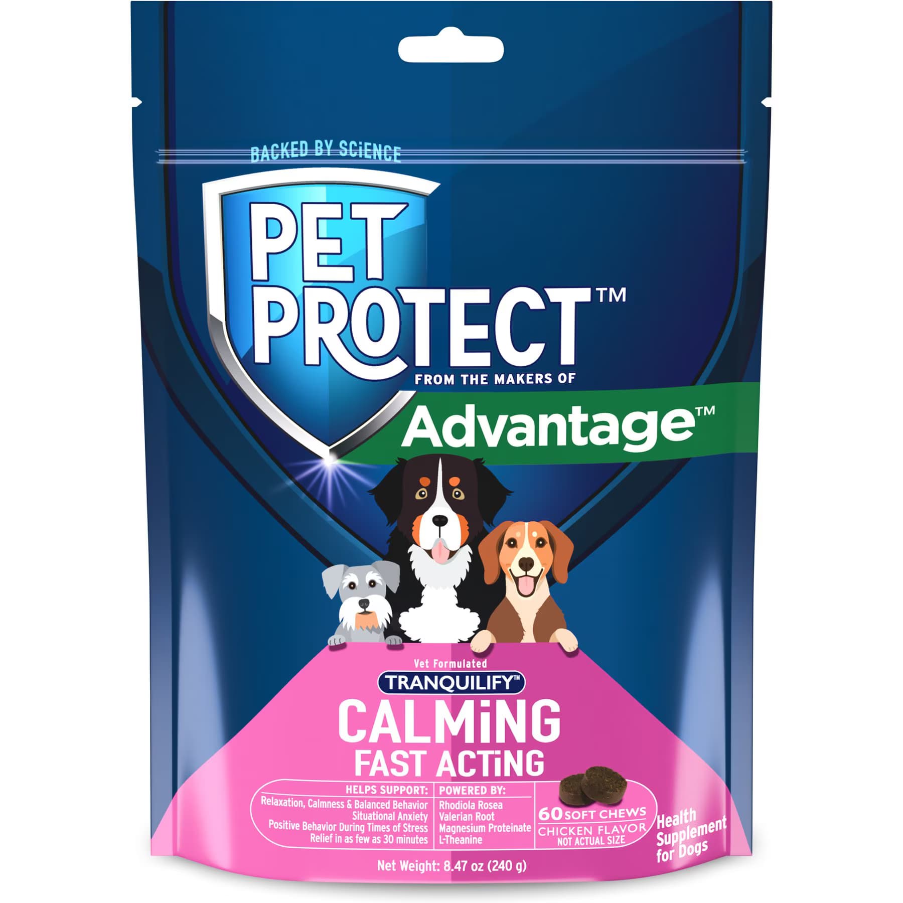 Pet Protect Pet Protect Vet-Formulated Tranquilify Fast Acting Calming Supplement for Dogs