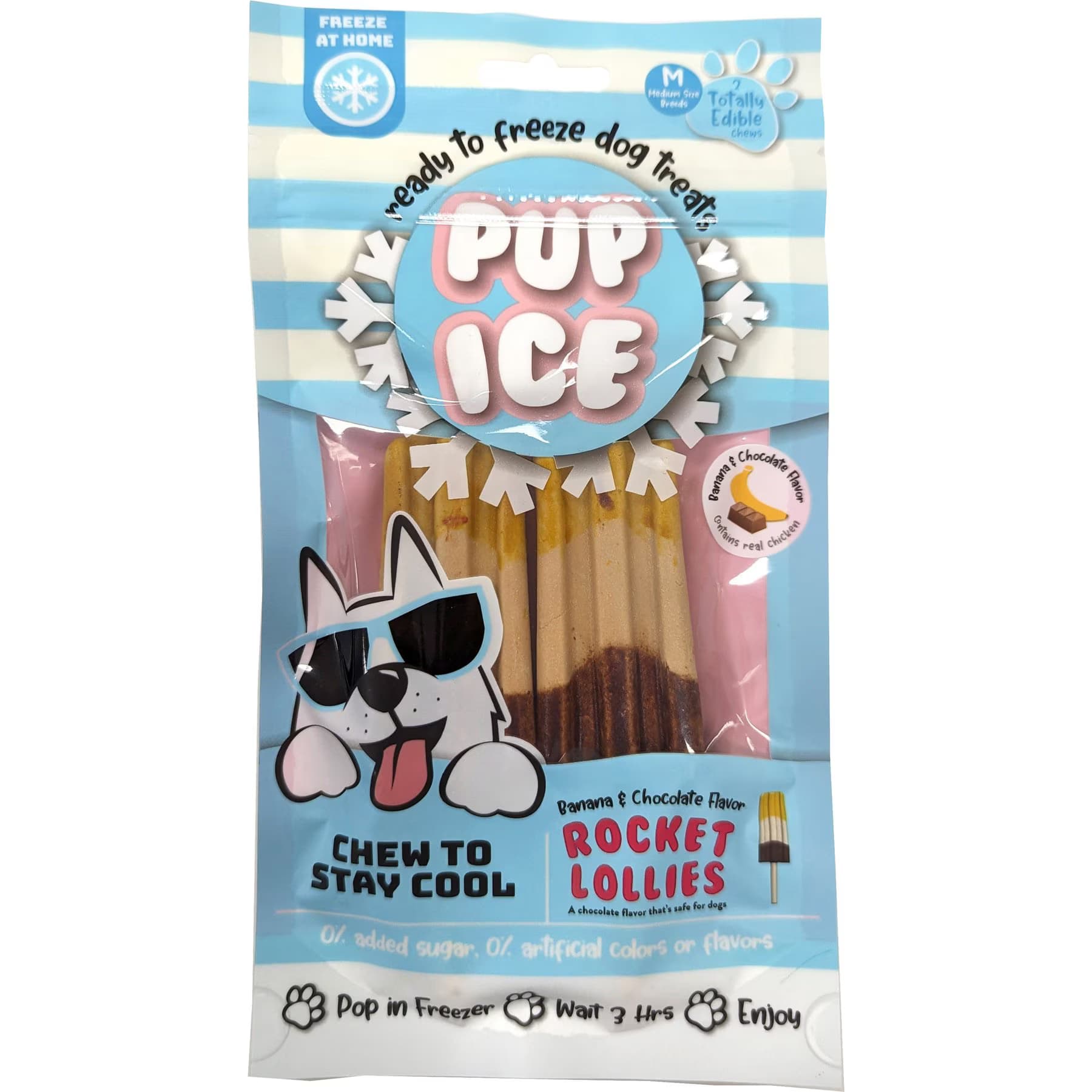 Pup Ice Pup Ice Rocket Lollies Banana & Chocolate Dog Chew Treat