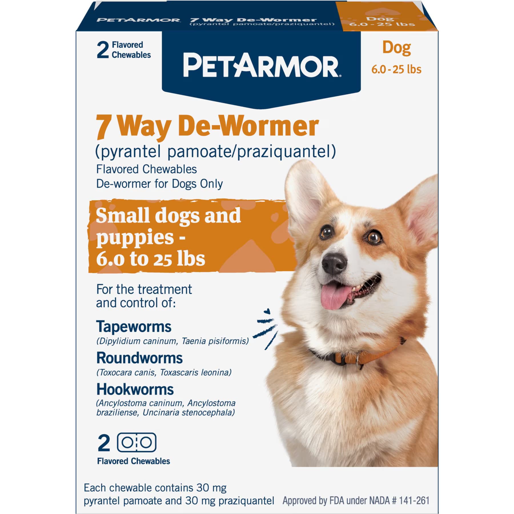PetArmor PetArmor 7 Way Dewormer for Hookworms, Roundworms & Tapeworms for Small Breed Dogs