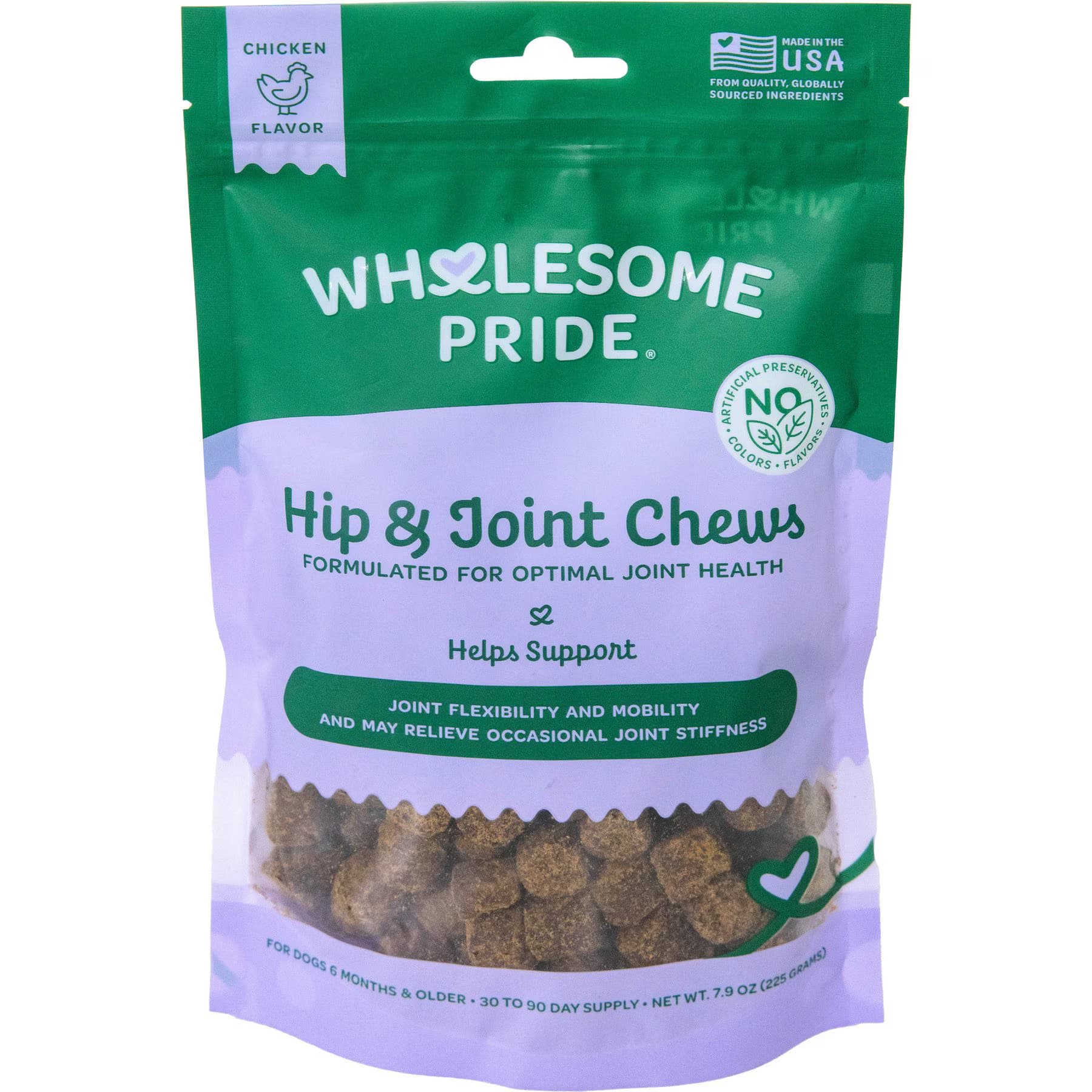 Wholesome Pride Pet Treats Wholesome Pride Pet Treats Mobility Bites Chicken Flavor Hip & Joint Chew Supplement for Dogs — Hip & Joint Support