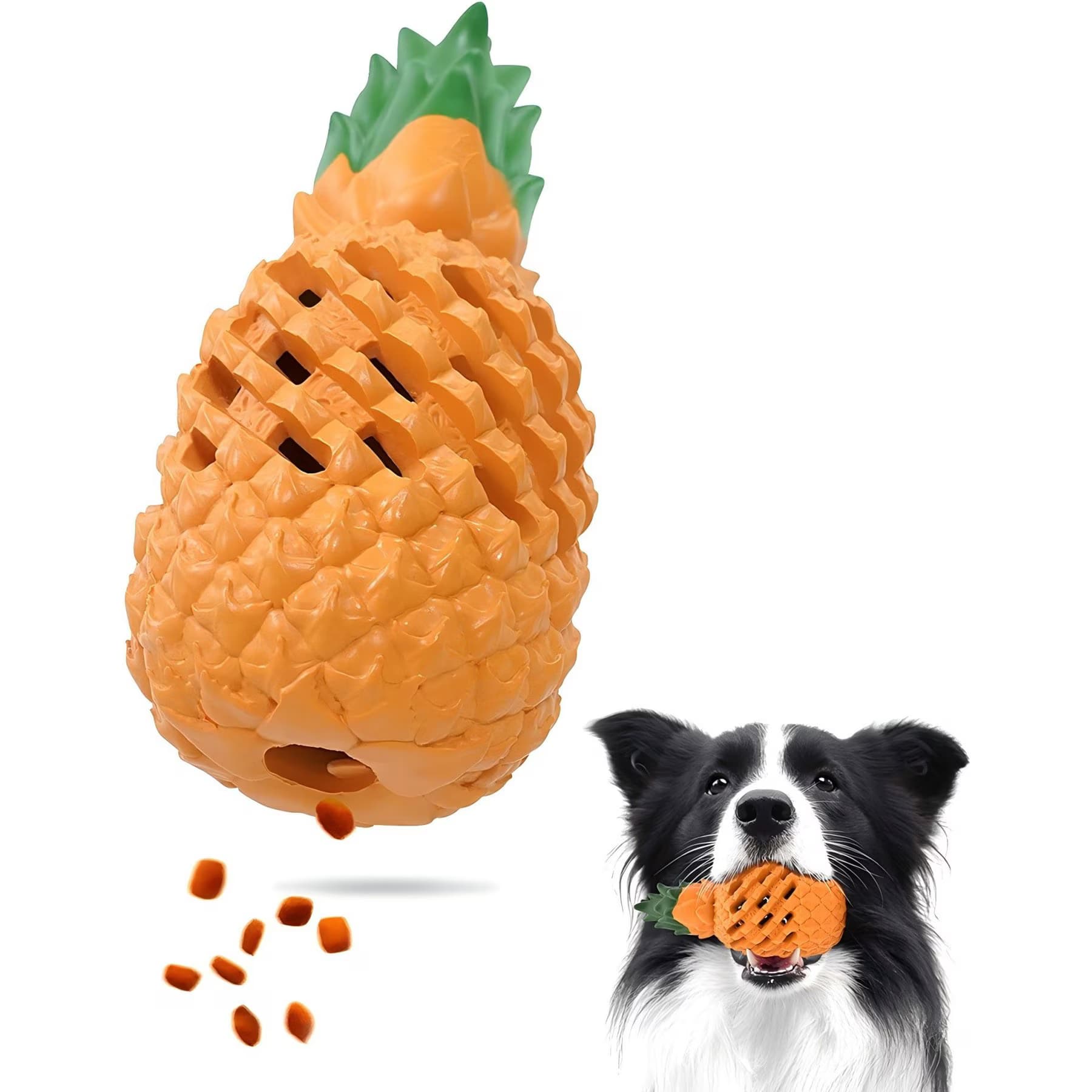 Petopia Petopia Pineapple Tough Dog Chew Toy, Orange/Green, Medium