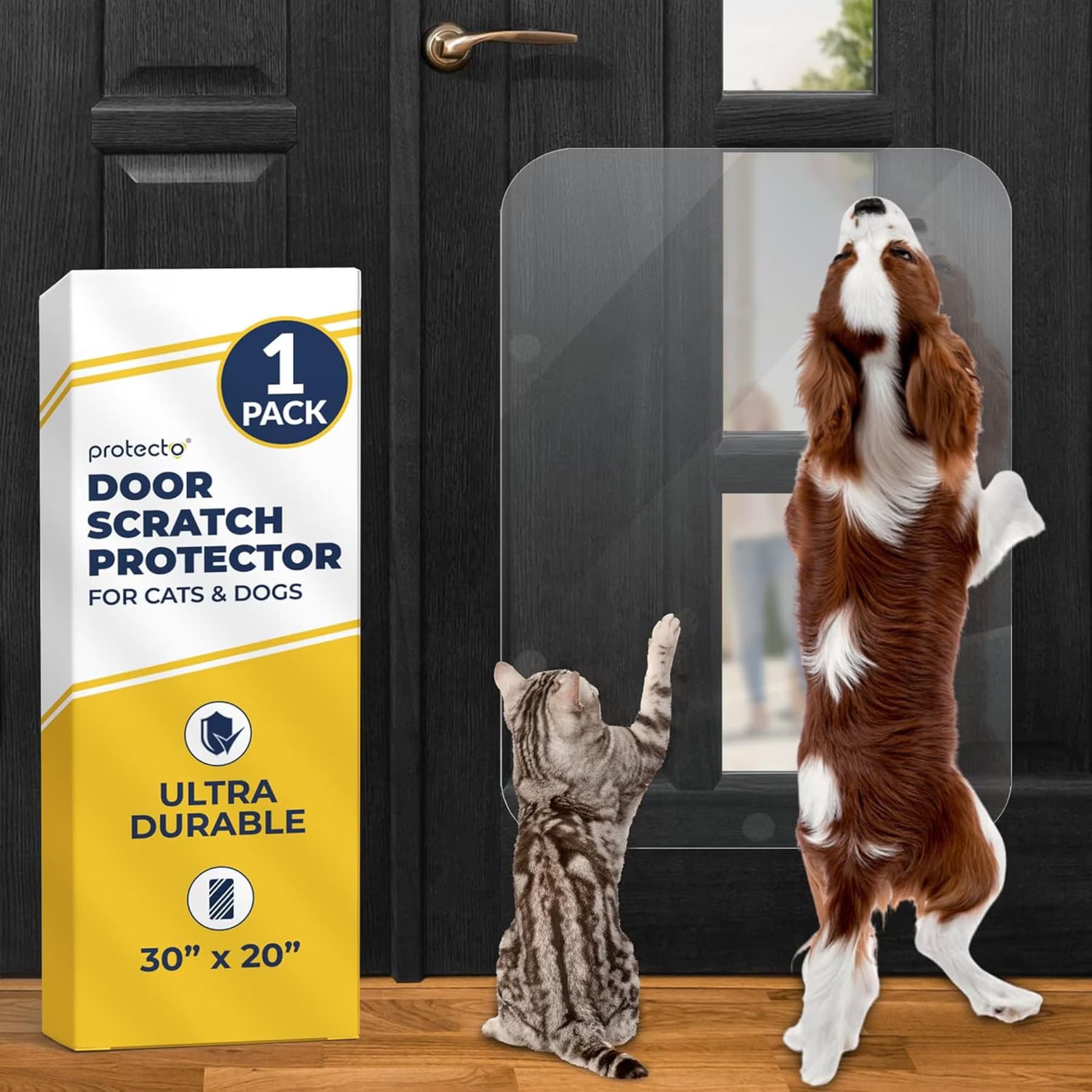 Protecto Protecto Clear Durable Door Scratch Protector for Dog, 35.5 x 15.5-in