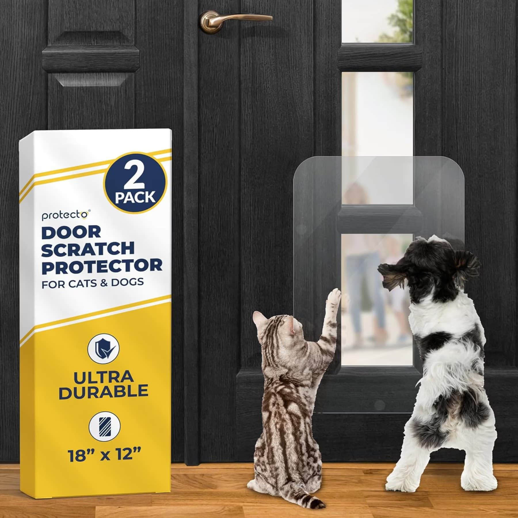 Protecto Clear Durable Door Scratch Protector for Dog, 35.5 x 15.5-in — view 9